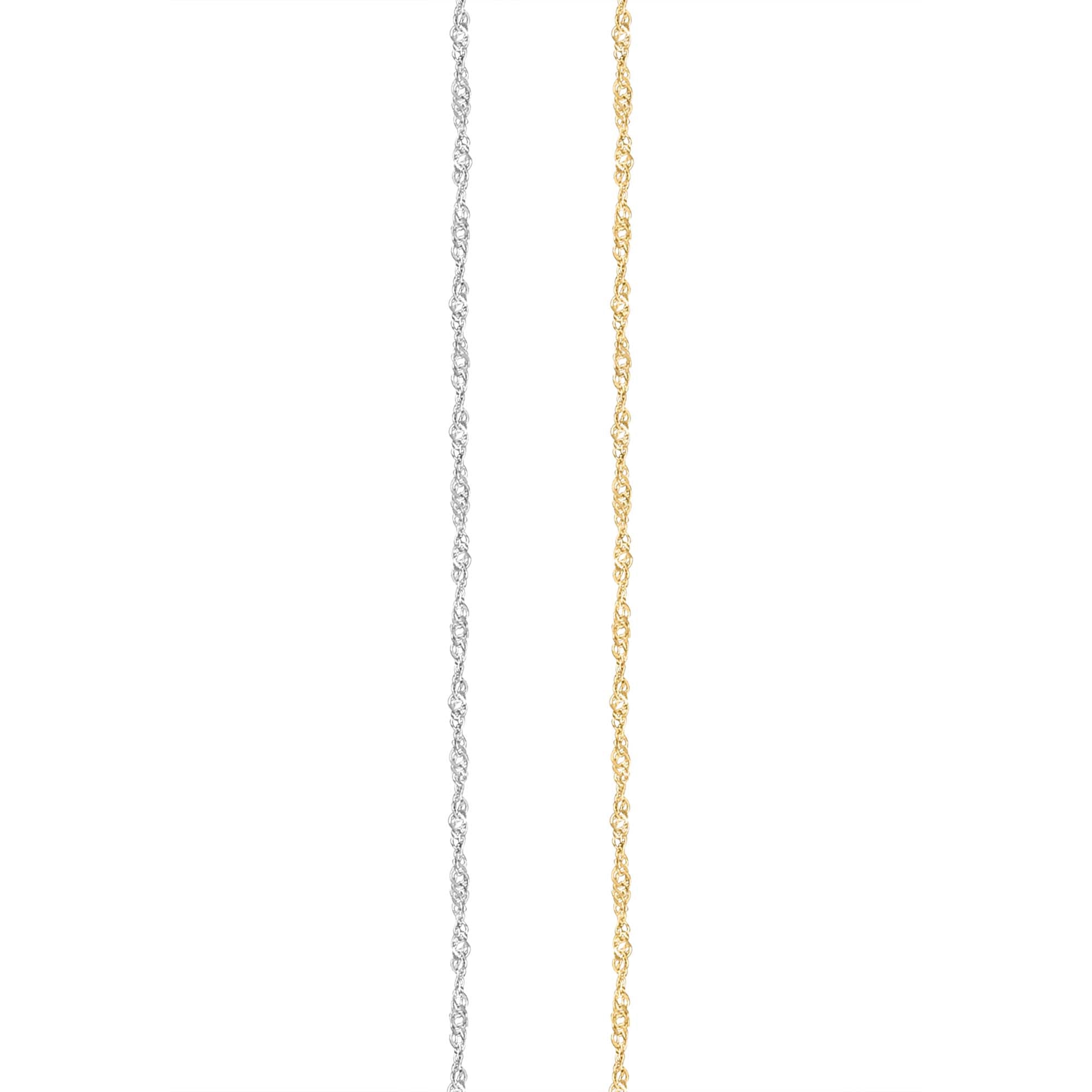 1.4MM 14K Solid Gold Rope Chain Yellow Gold or White Gold