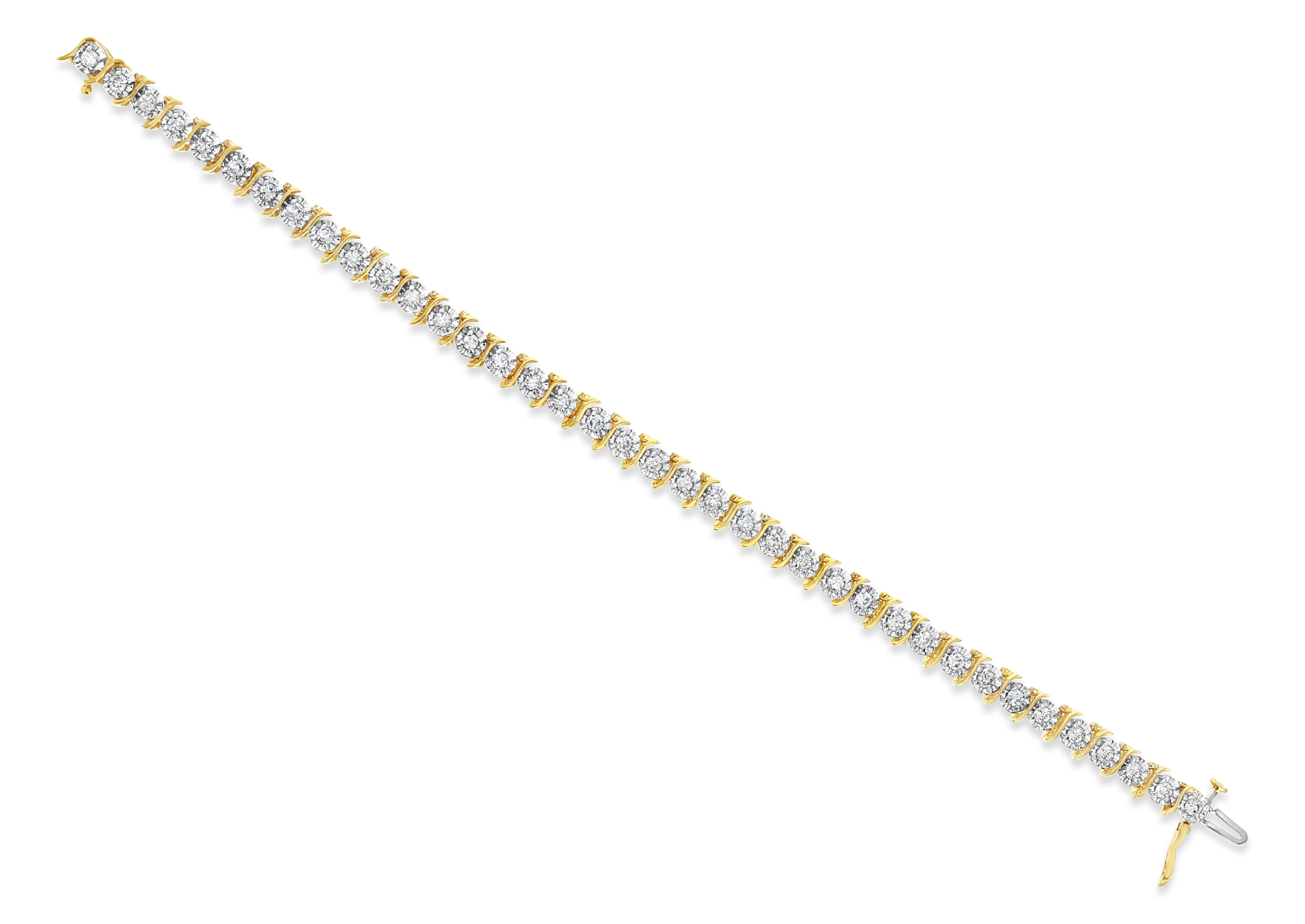 S Style Diamond Bracelet 2.00cttw 14k Yellow Gold