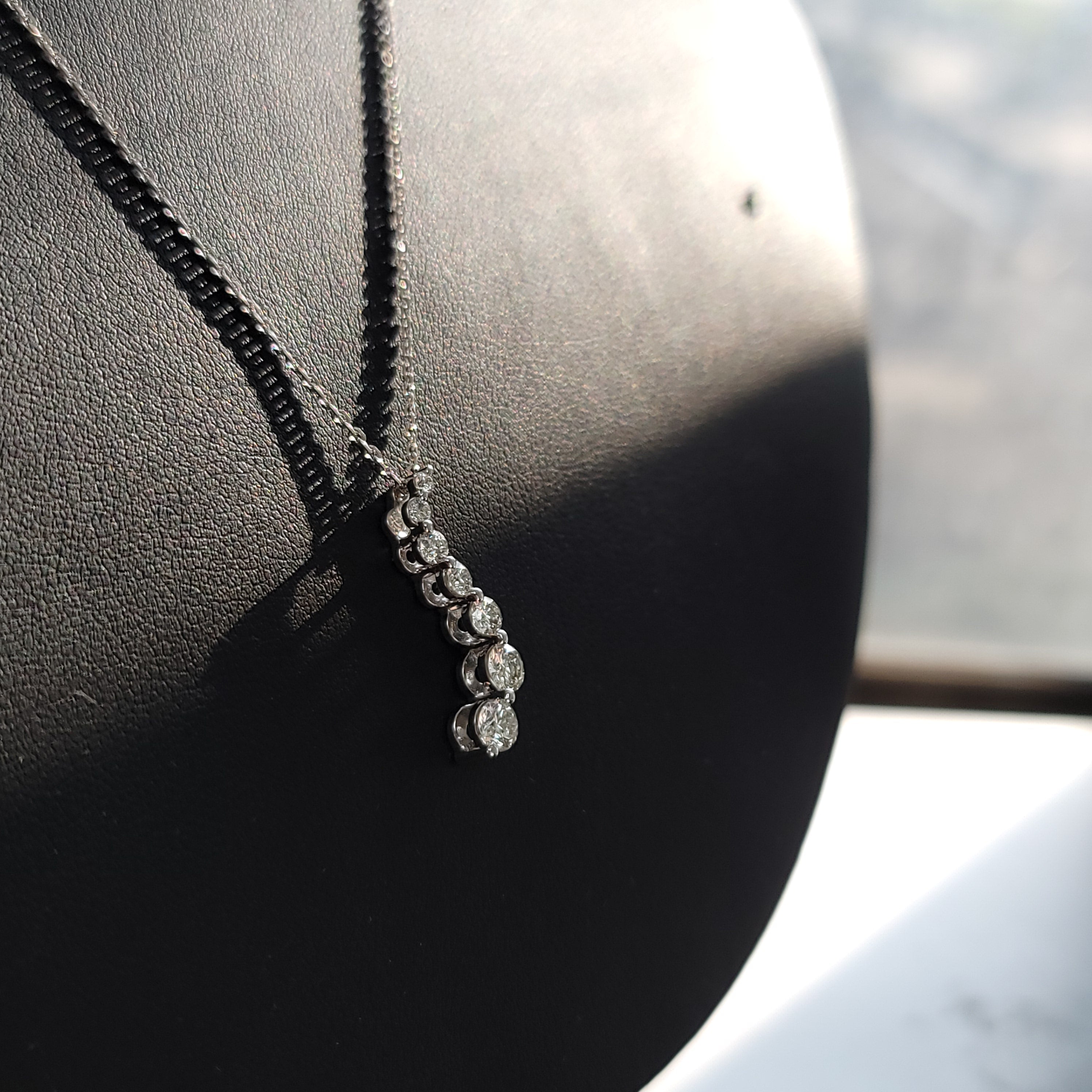 Diamond Journey Pendant 1.00cttw 14k White Gold