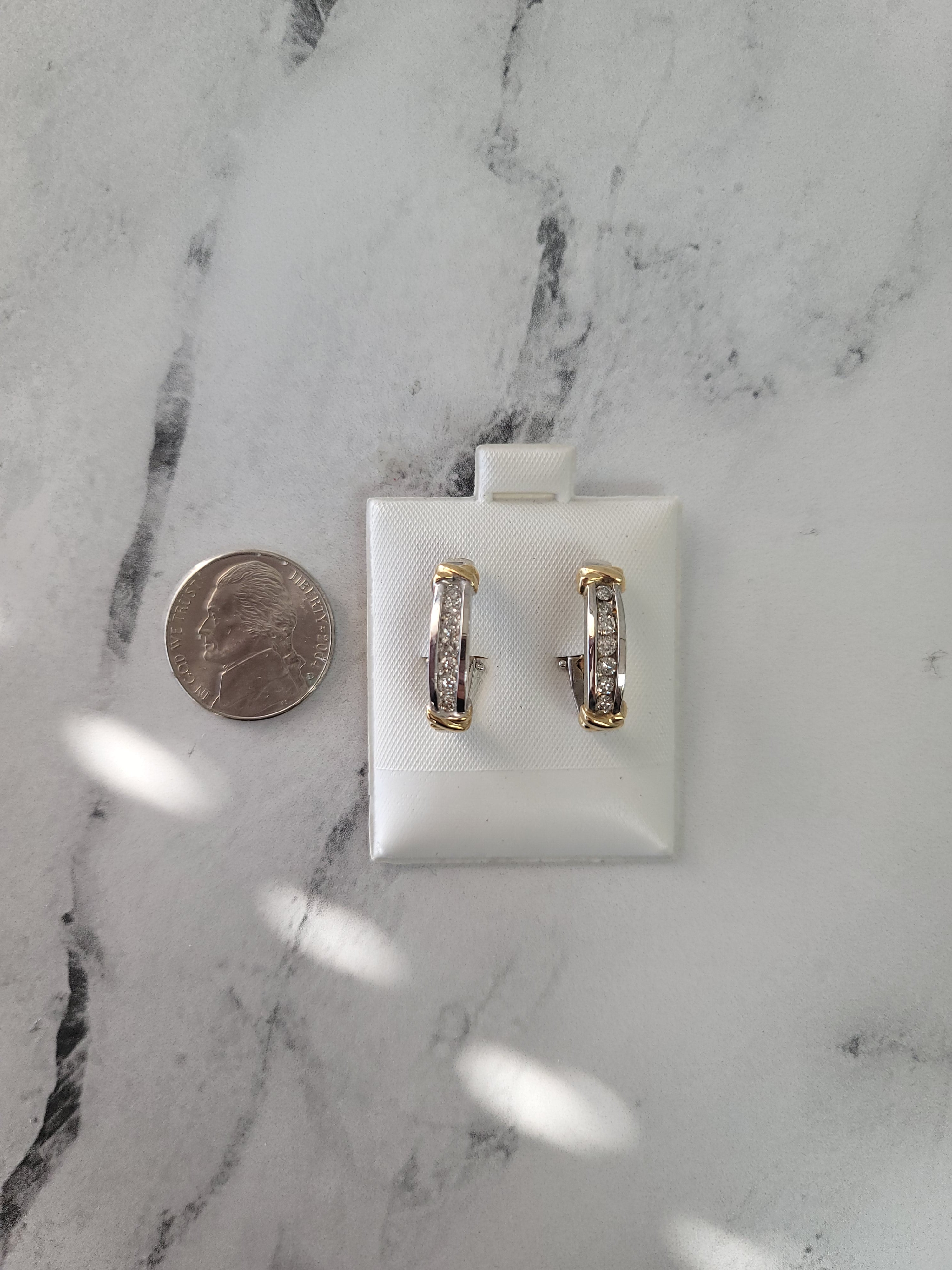 Channel Set Round Diamond Latchback Earrings