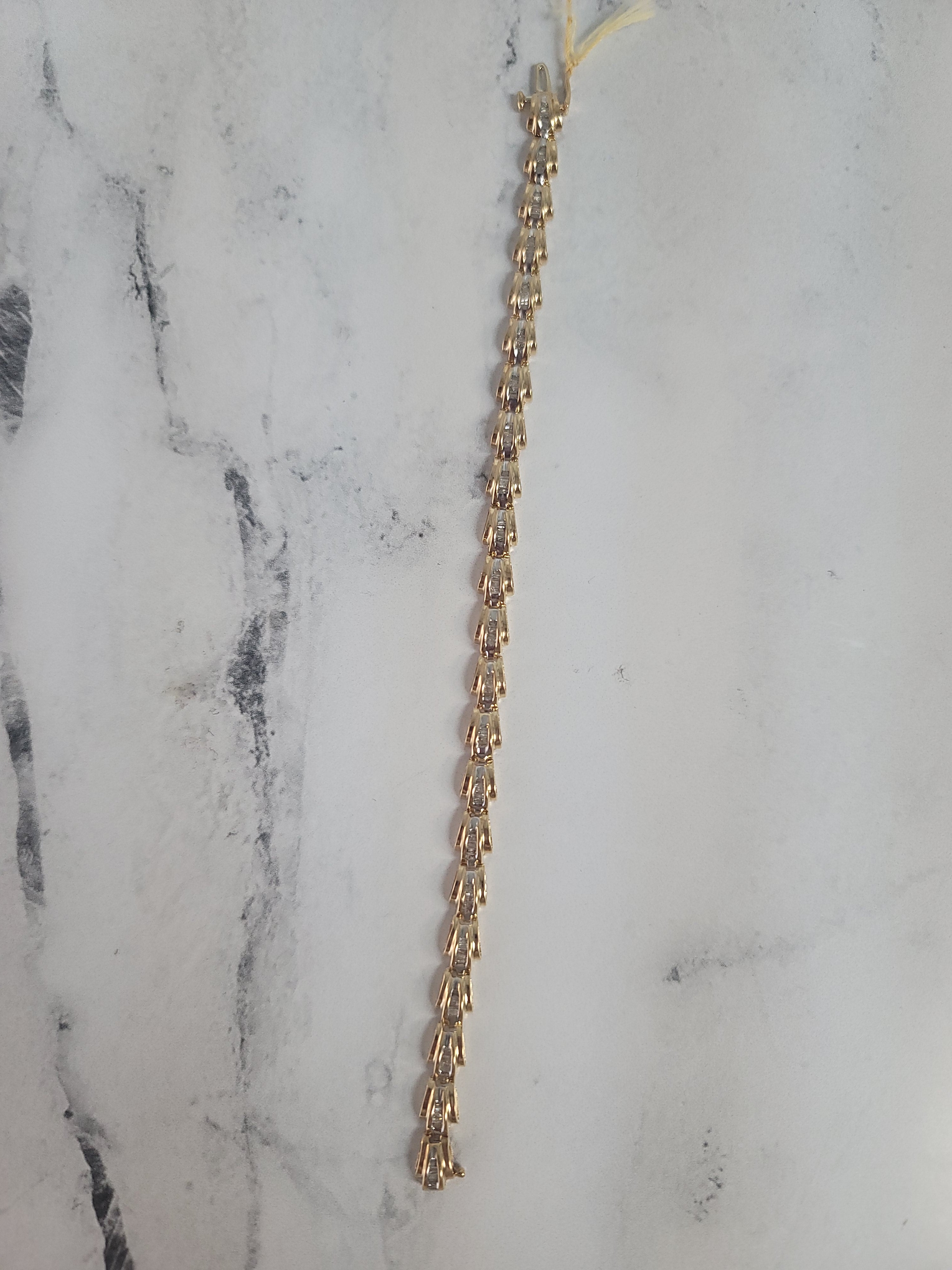 Pulsera de tenis con diamantes de talla baguette de 3 quilates