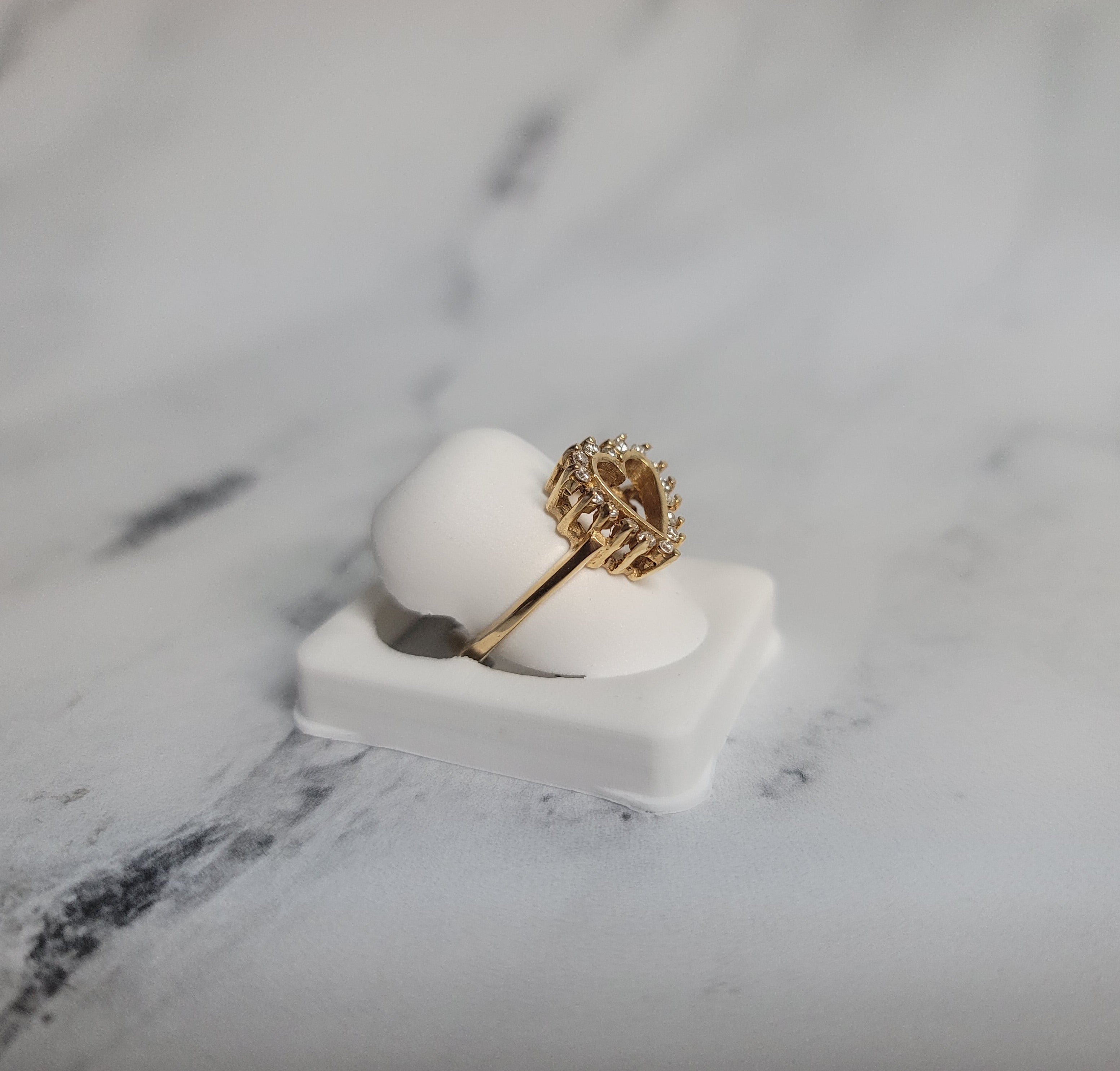 Heart Shaped Cutout Diamond Ring