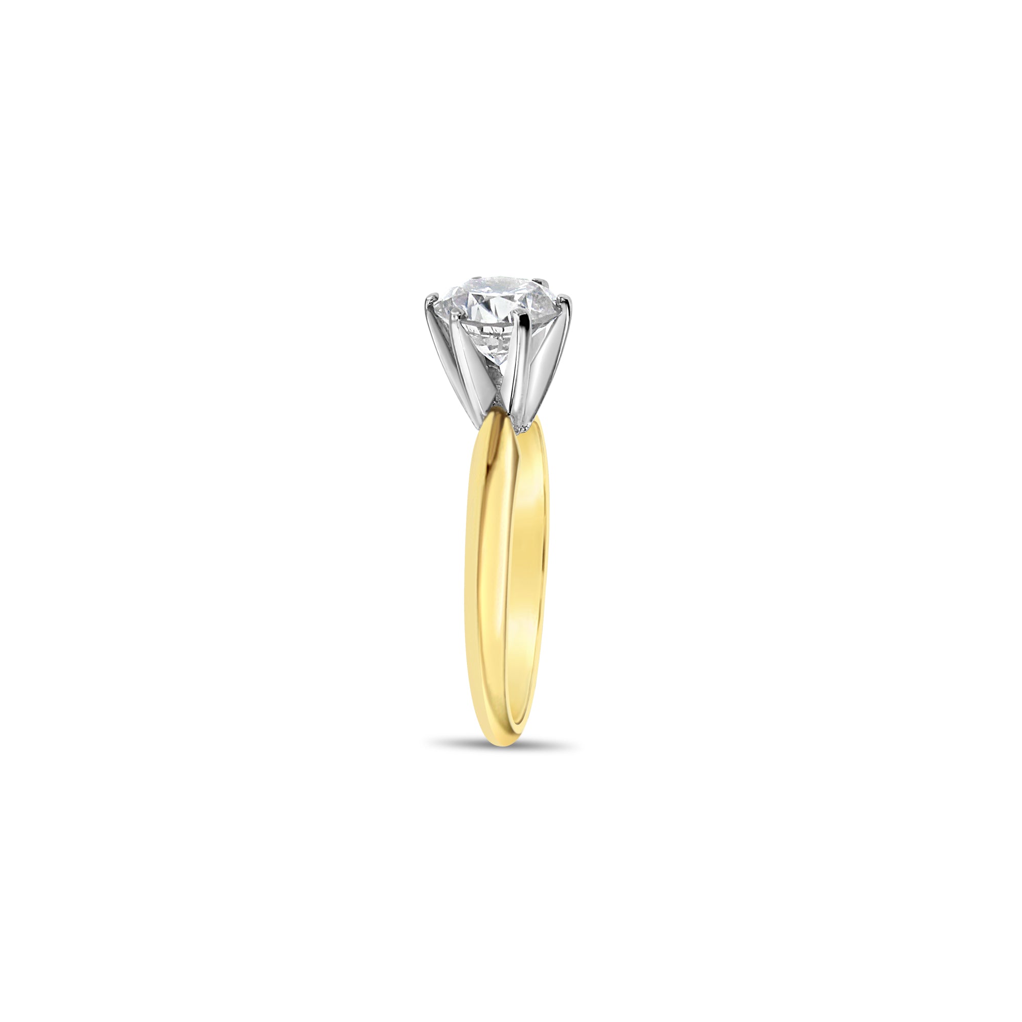 Anillo de compromiso con diamante solitario brillante de un quilate, 1,21 ct