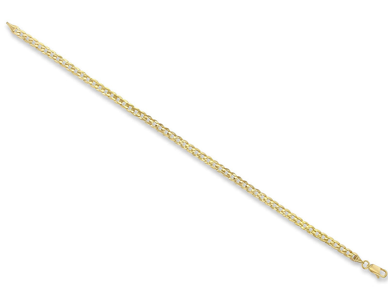 Pulsera de oro con eslabones cubanos de 4 mm y oro amarillo de 14 k
