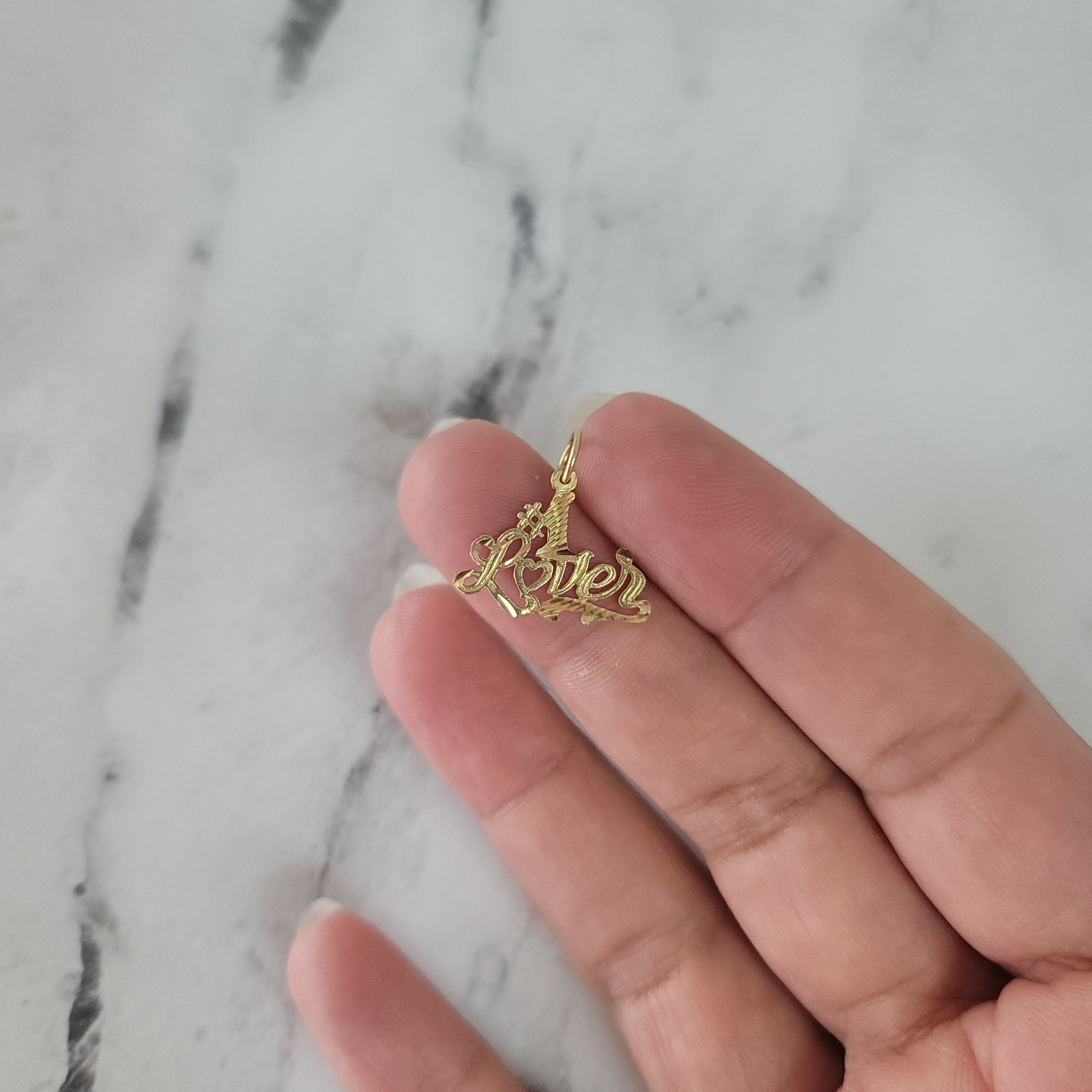 Amante n.° 1 con cortes de diamantes en oro amarillo de 14 k