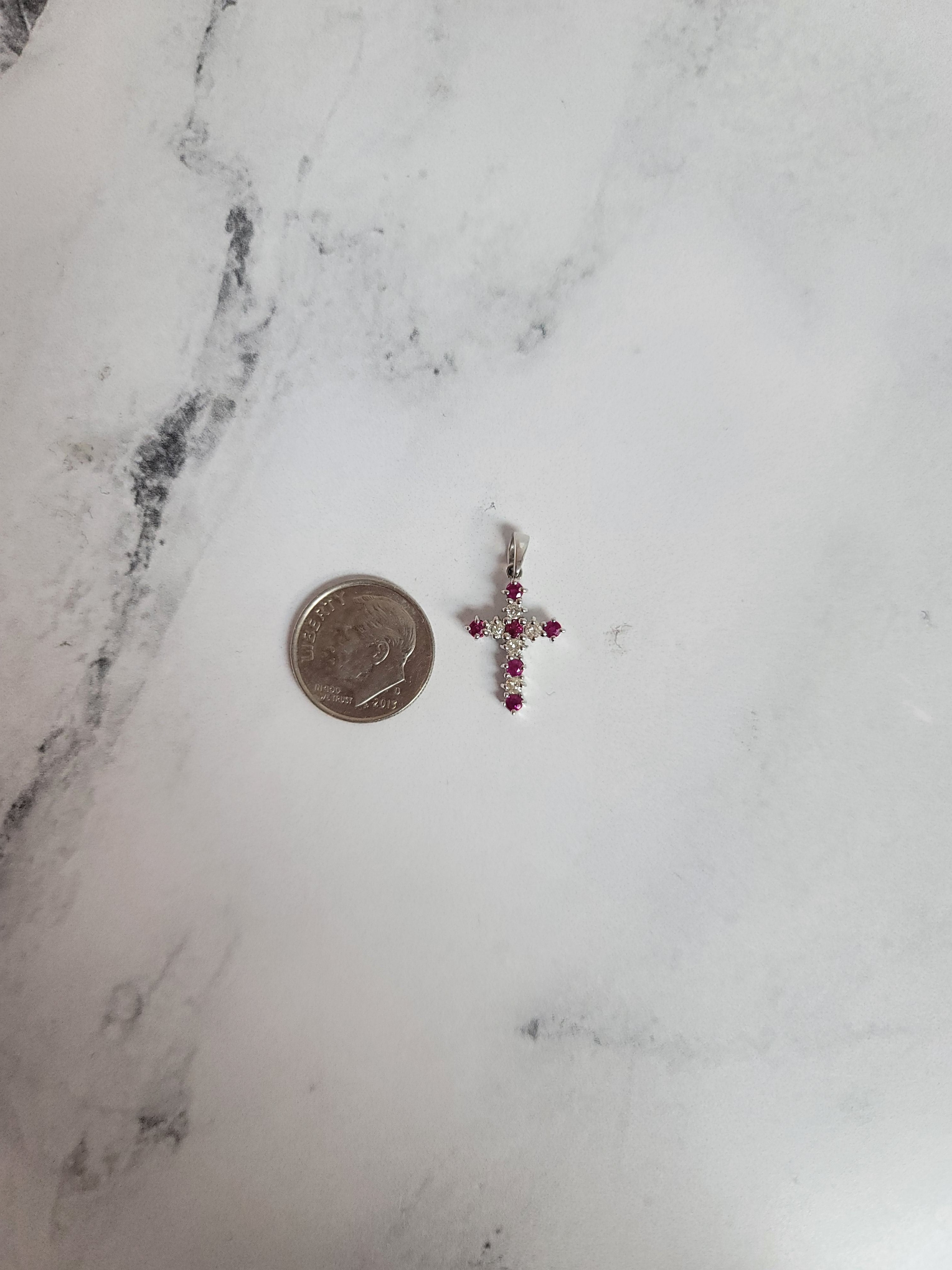 Ruby Diamond Cross Necklace