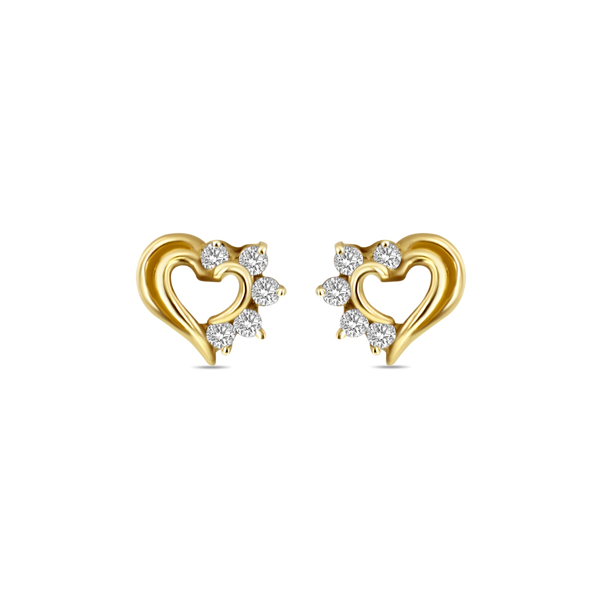 Heart Shaped Cutout Diamond Studs