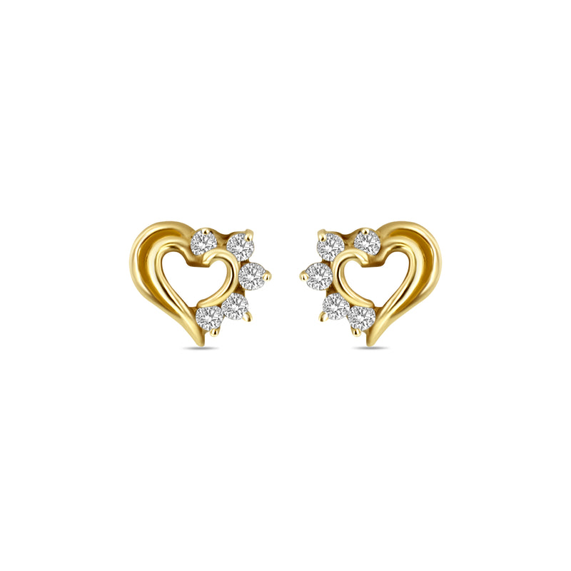 Heart Shaped Cutout Diamond Studs