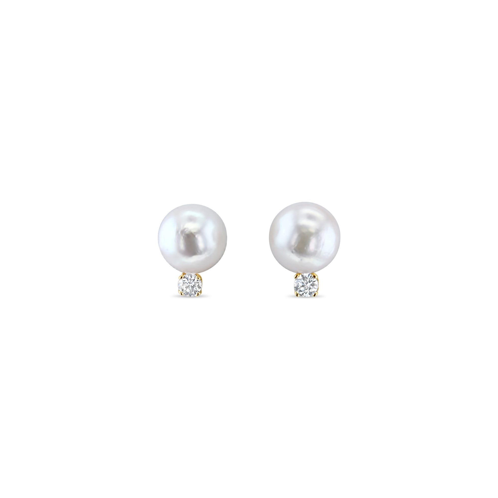 Freshwater Pearl & Diamond Earrings