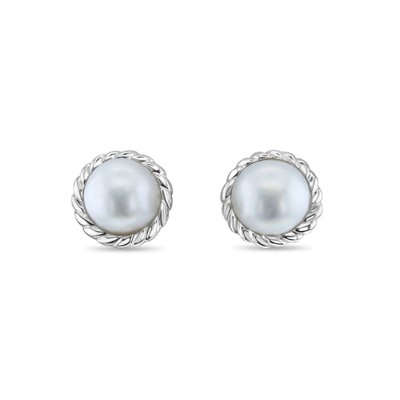 Boucles d'oreilles Mabe Omega 17 mm en or blanc 14 carats