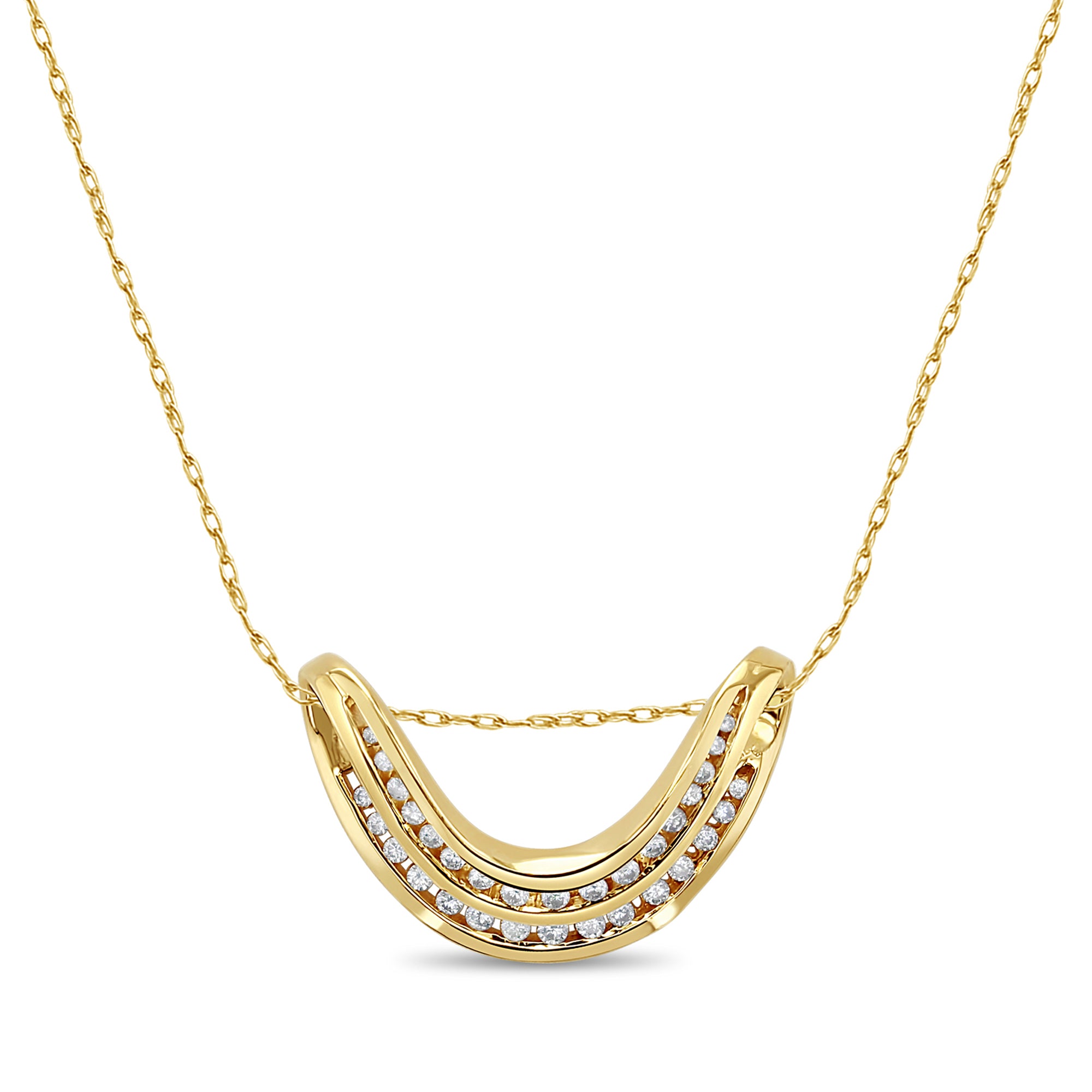 Double Row Diamond Slide Necklace