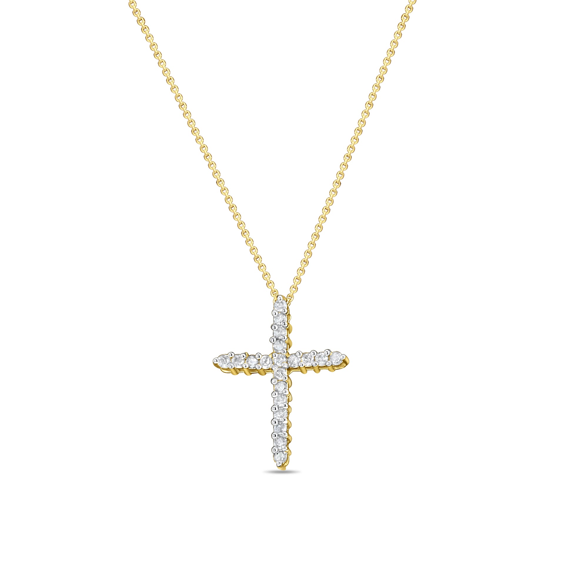 Collier croix en diamant d'un carat en or 10 carats