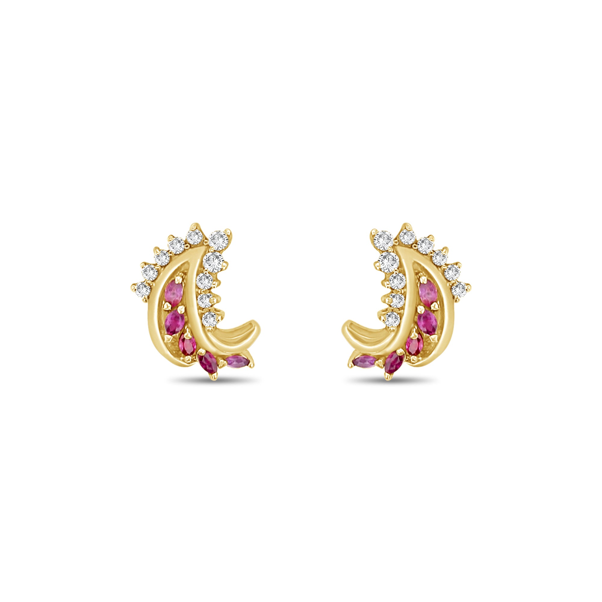 Vintage Style Ruby Diamond Earrings