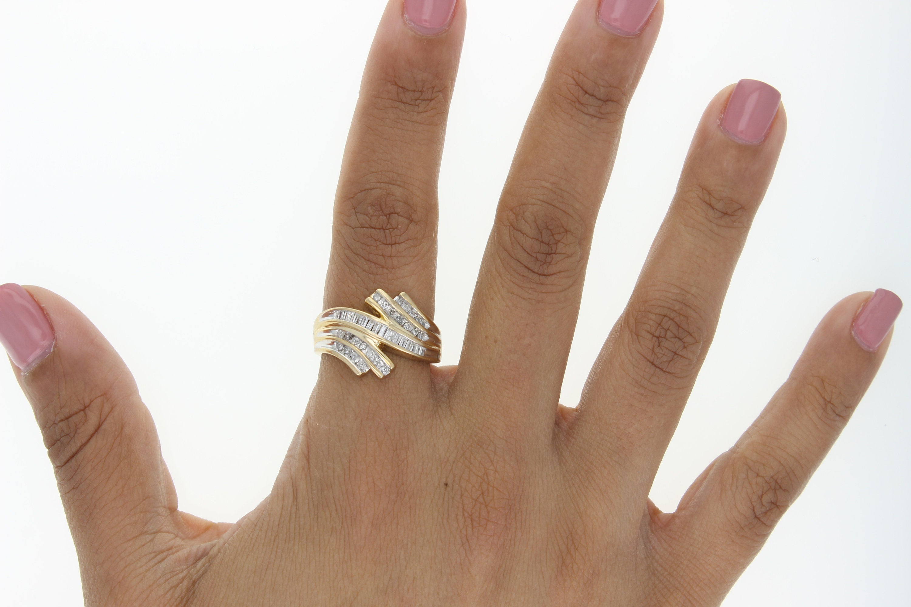 Baguette Diamond Statement Ring 1.00cttw 14K Yellow Gold