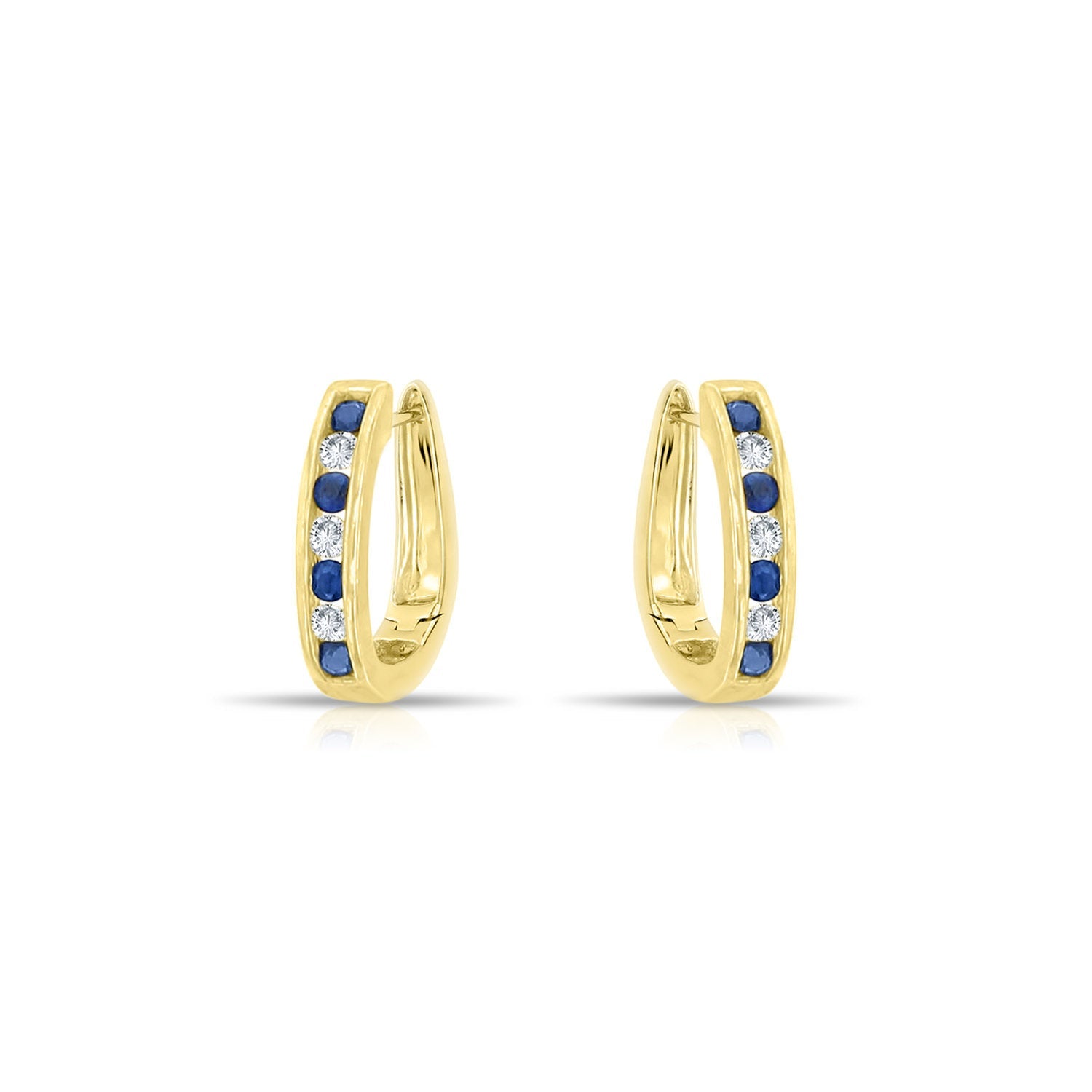 Sapphire Diamond Earrings .65cttw 14k Yellow Gold