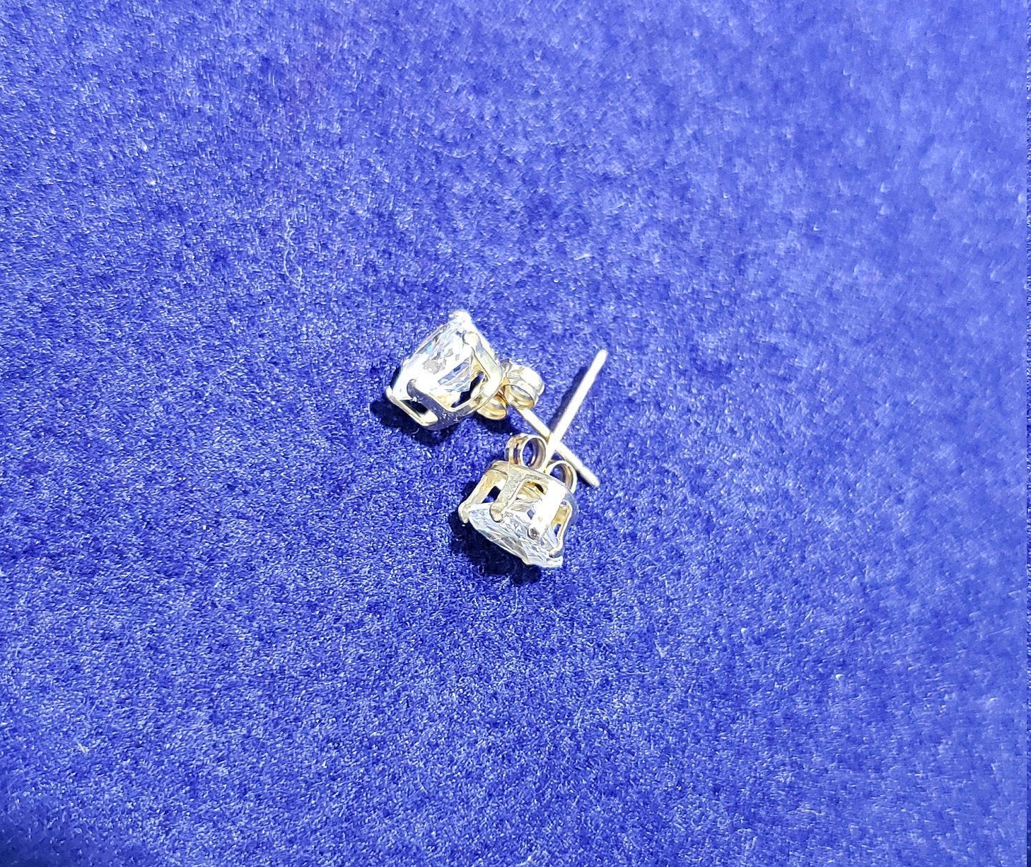 Heart Shaped CZ Cubic Zirconia Studs 14k Yellow Gold