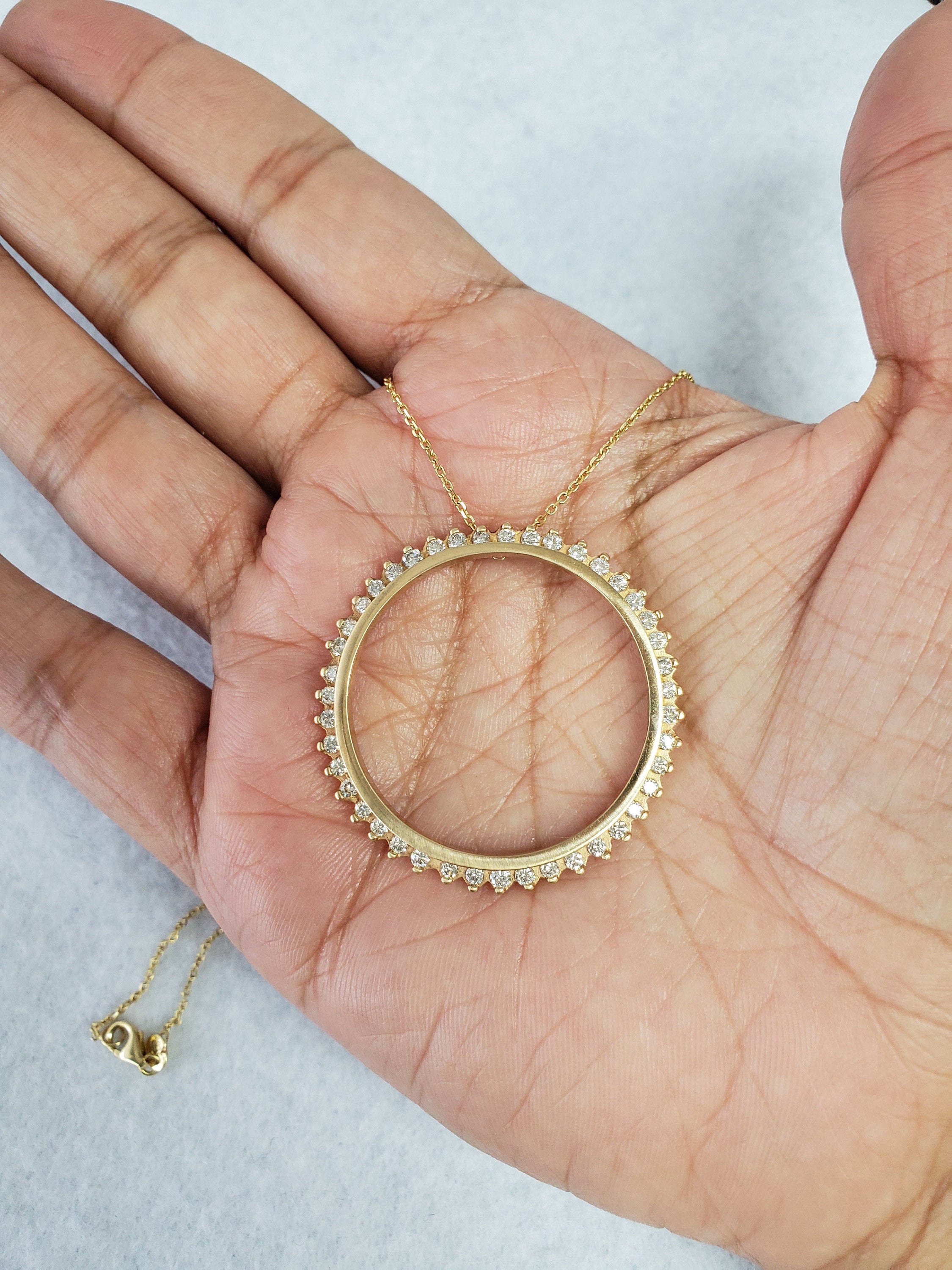 Circle of Life Diamond Pendant 1.22cttw 14k Yellow Gold