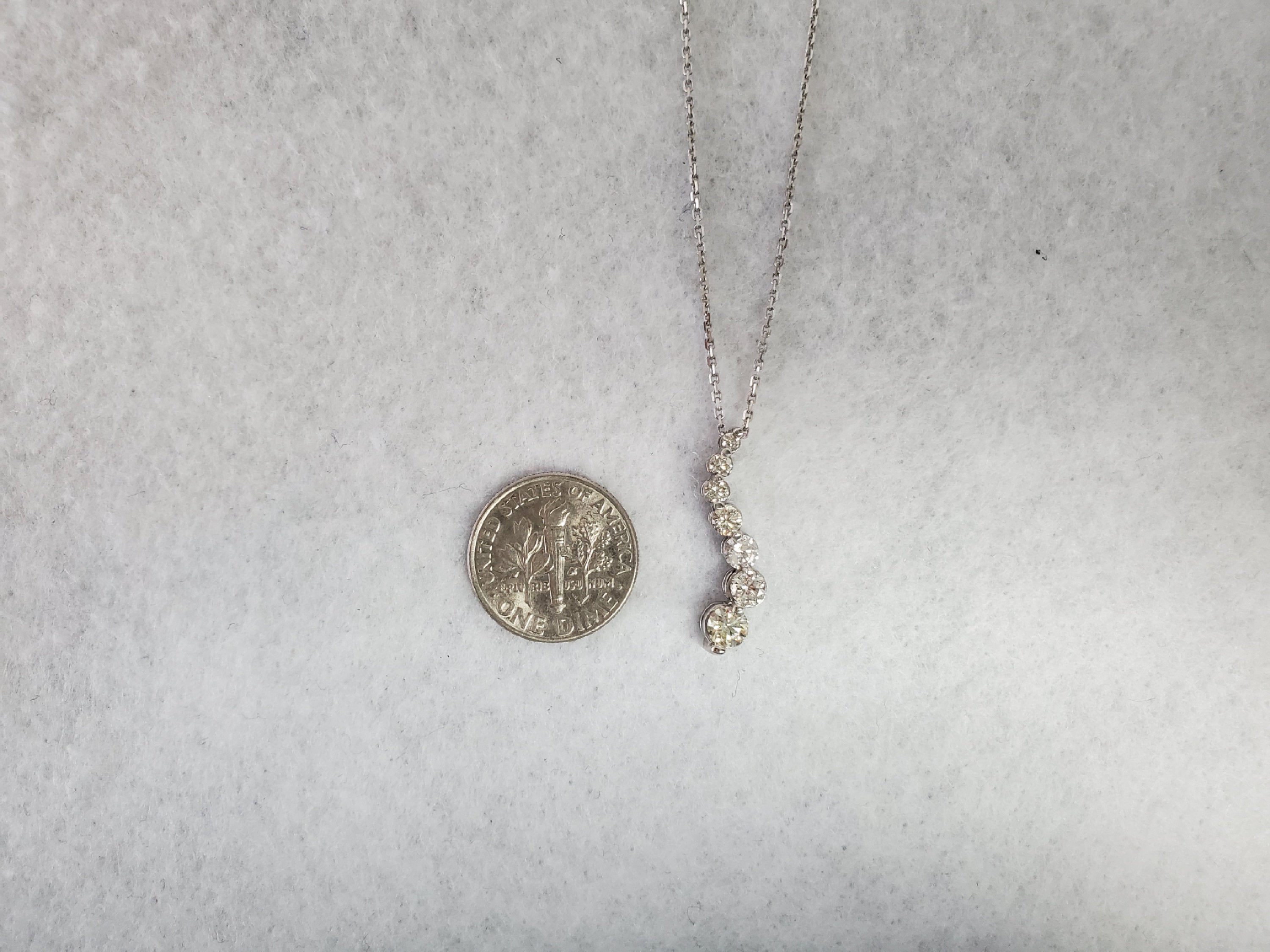 Diamond Journey Pendant 1.00cttw 14k White Gold