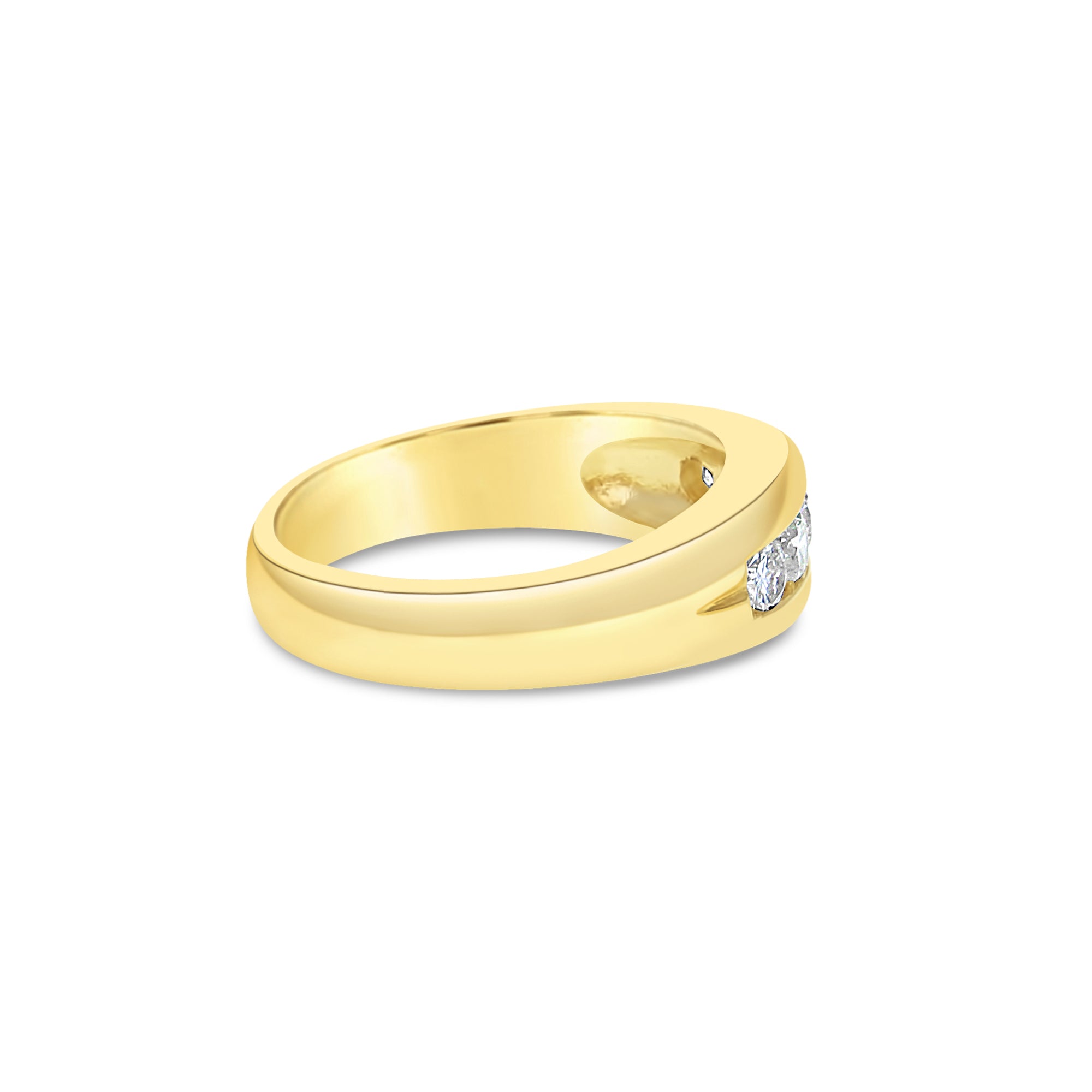 Alianza de boda para hombre con diamantes de 0,82 ct en oro amarillo de 14 k