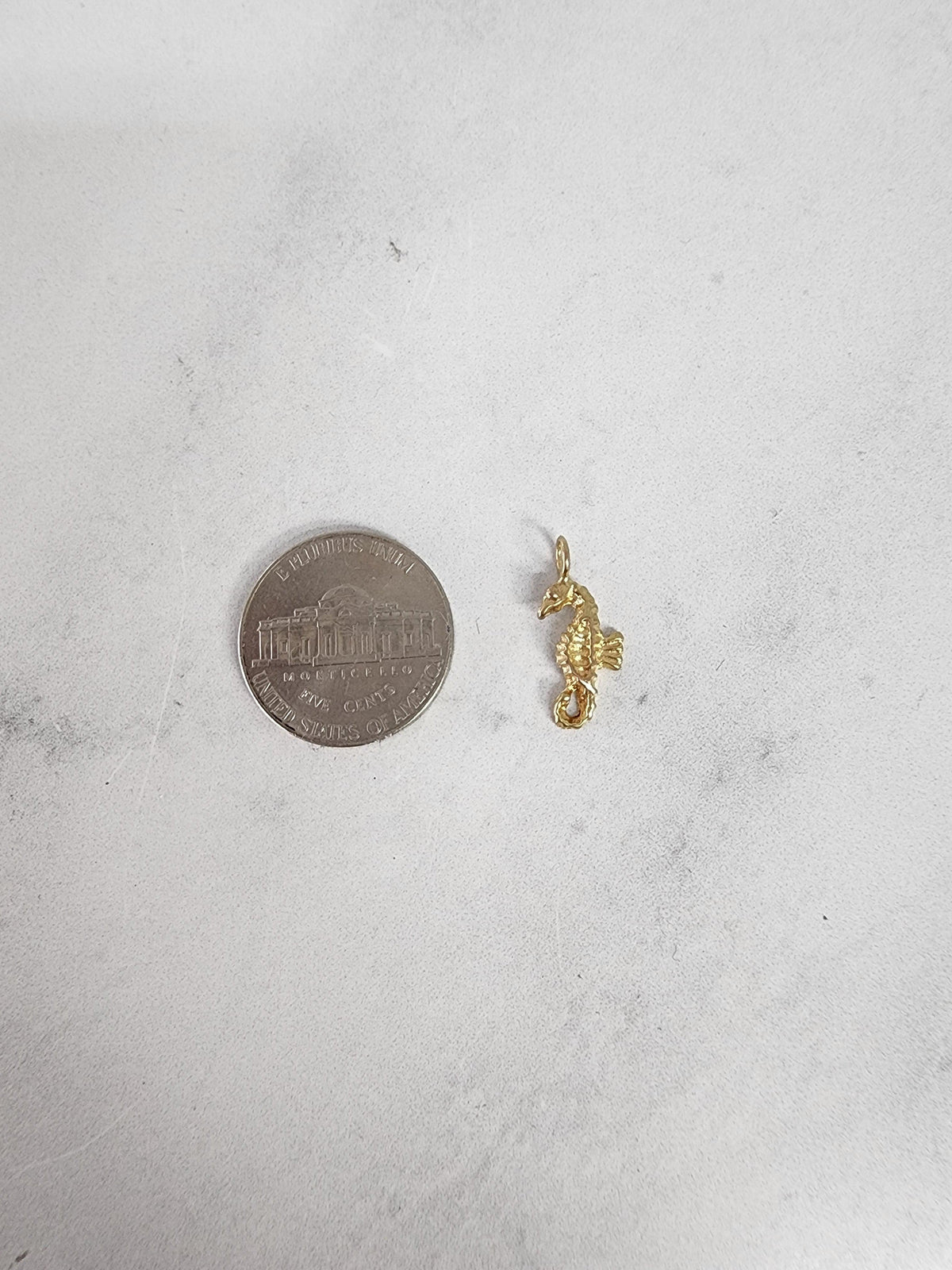 14k Gold Seahorse Charm