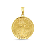 1OZ Lady Liberty Flying Eagle Coin Necklace with Polished Bezel