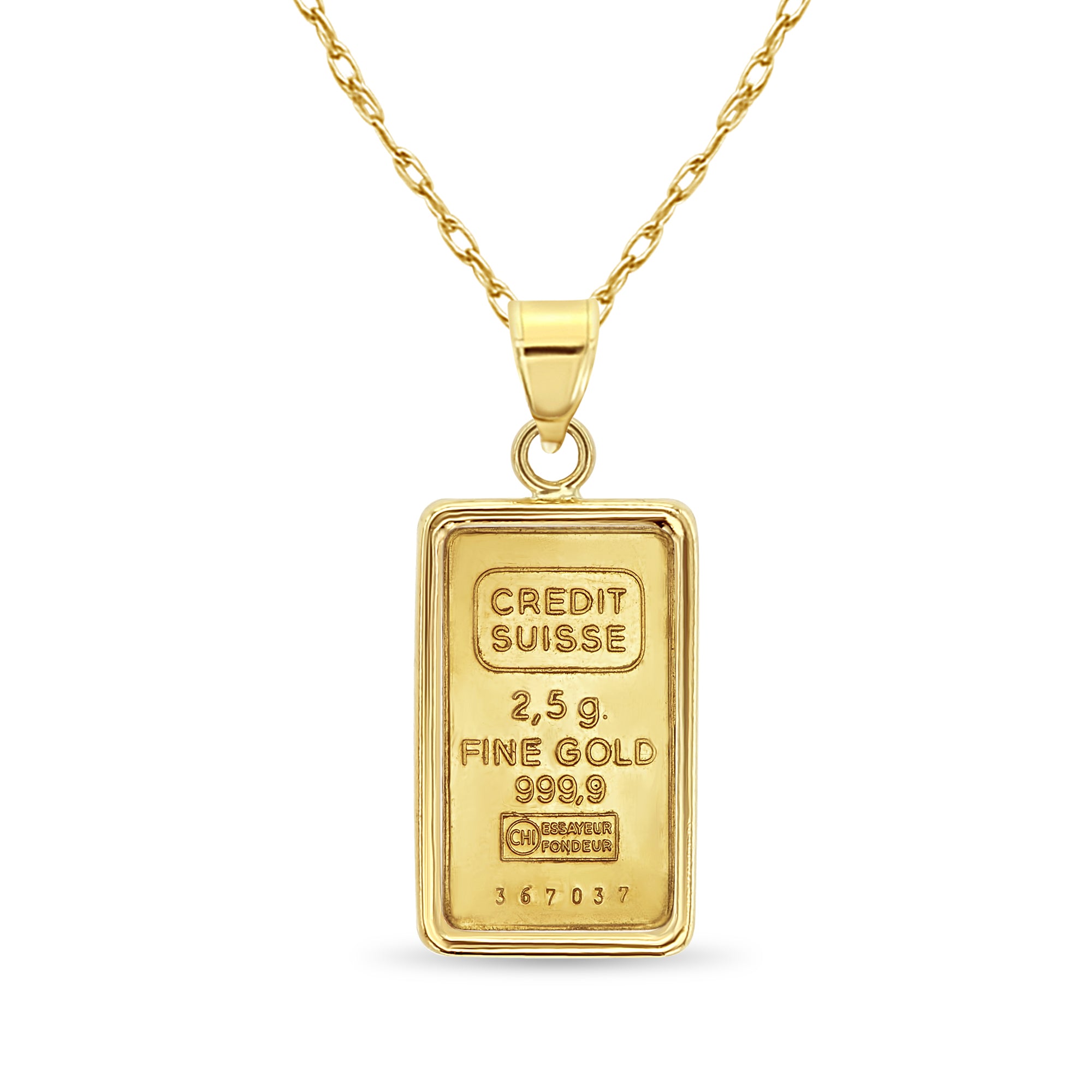 Pièce d'or Pamp Credit Suisse de 2,5 grammes avec lunette polie