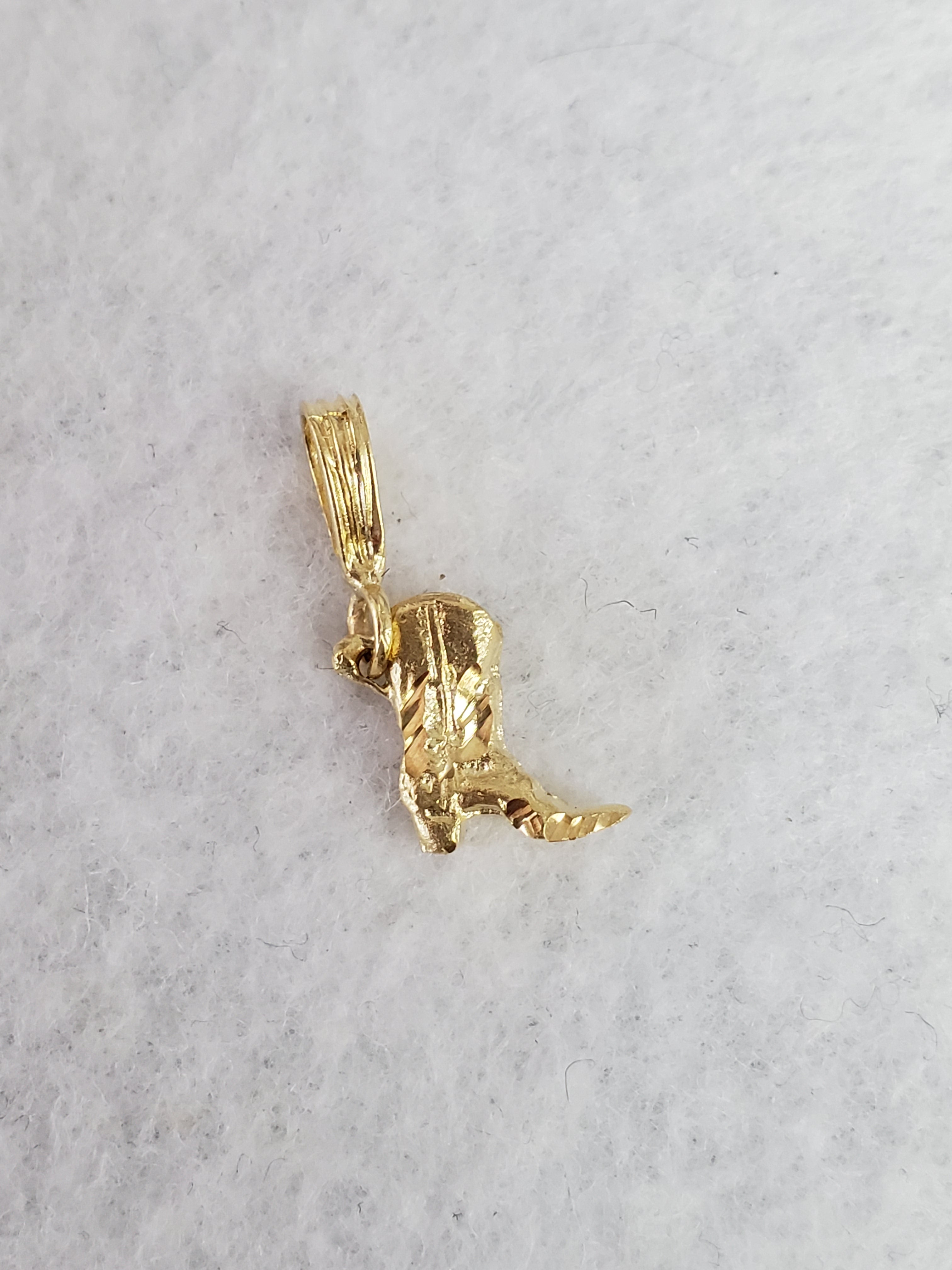 Dainty Tiny Cowboy Boot Charm with Diamond Cuts