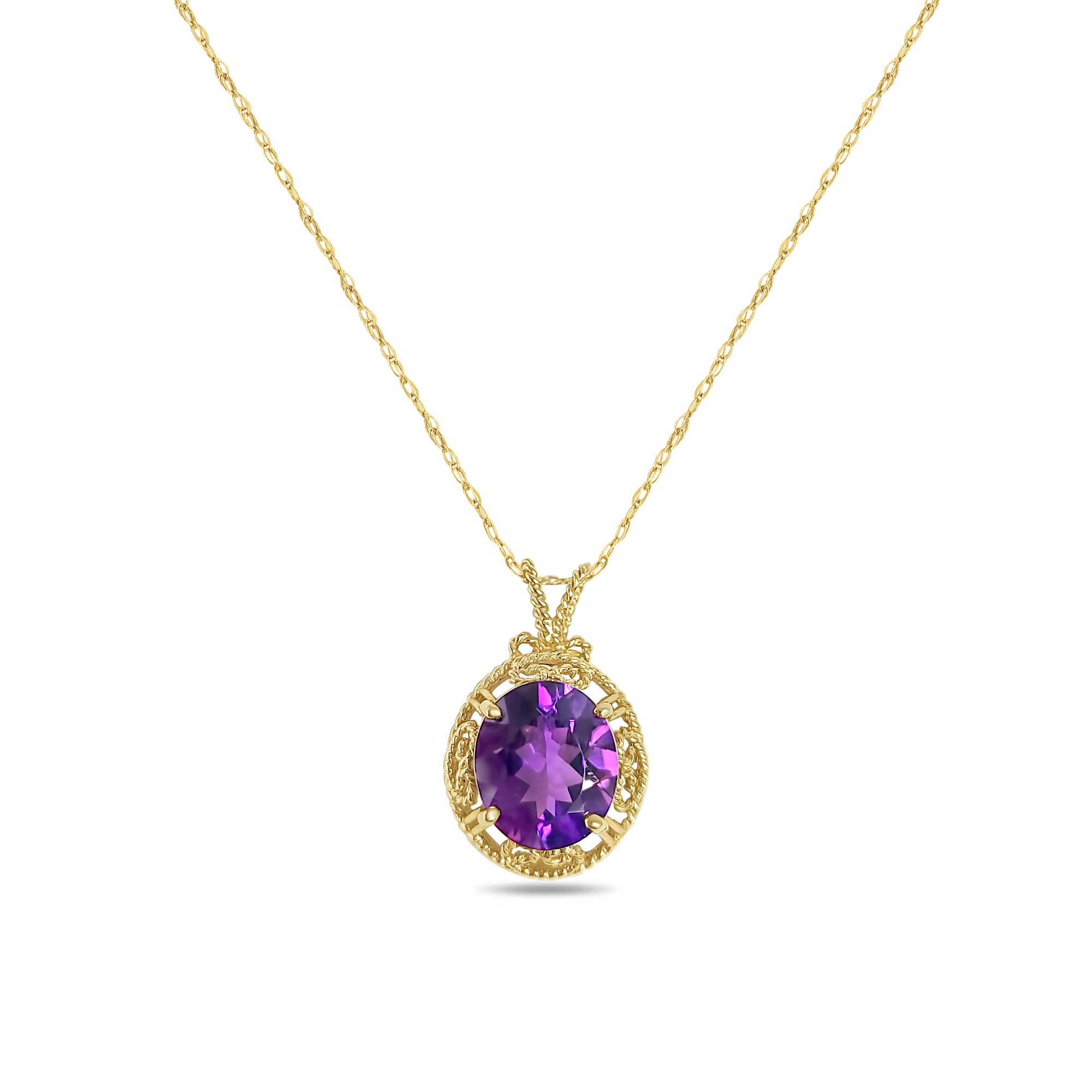 15 Carat Oval Amethyst Necklace