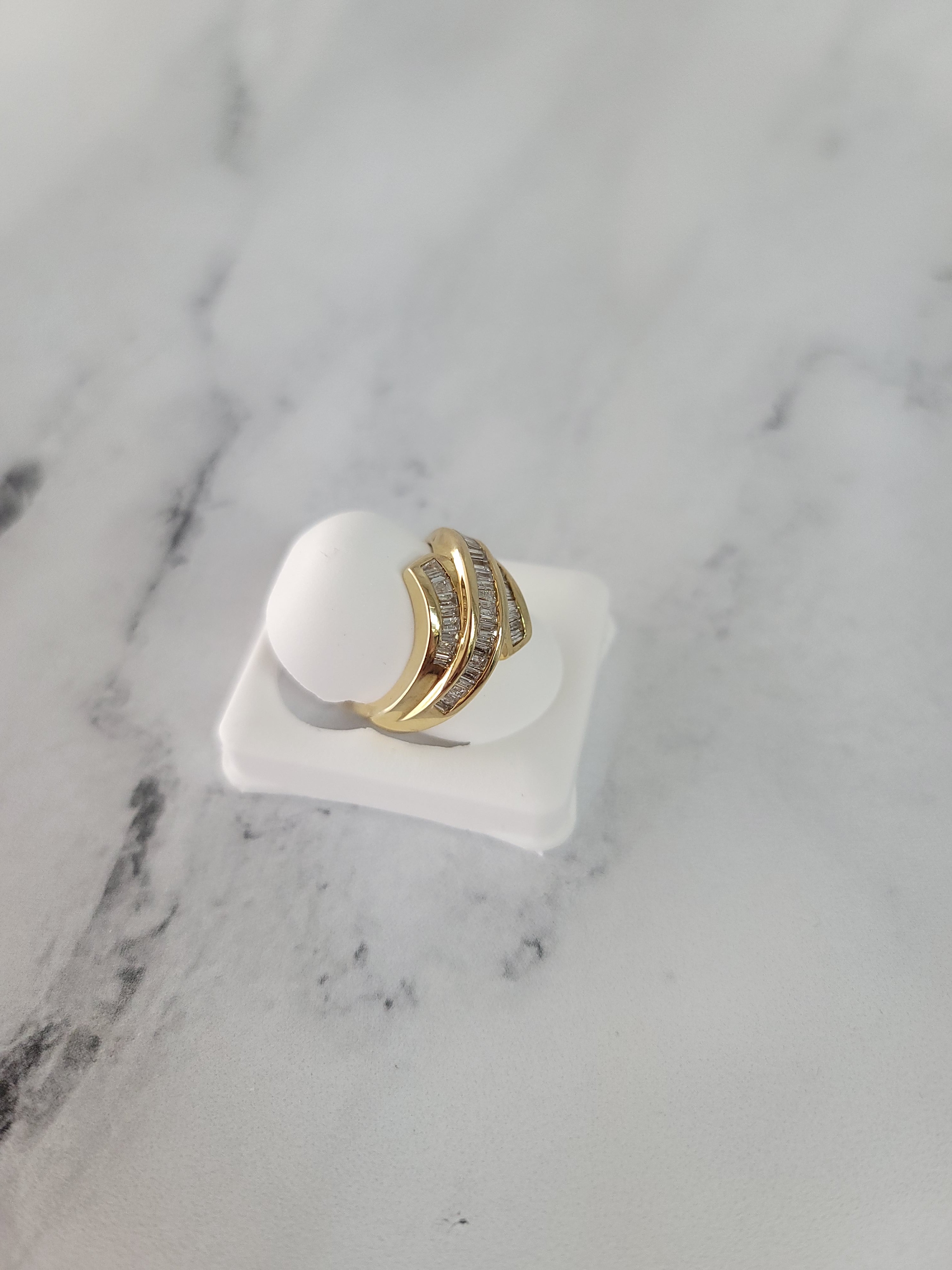 Baguette Ribbon Style Diamond Ring