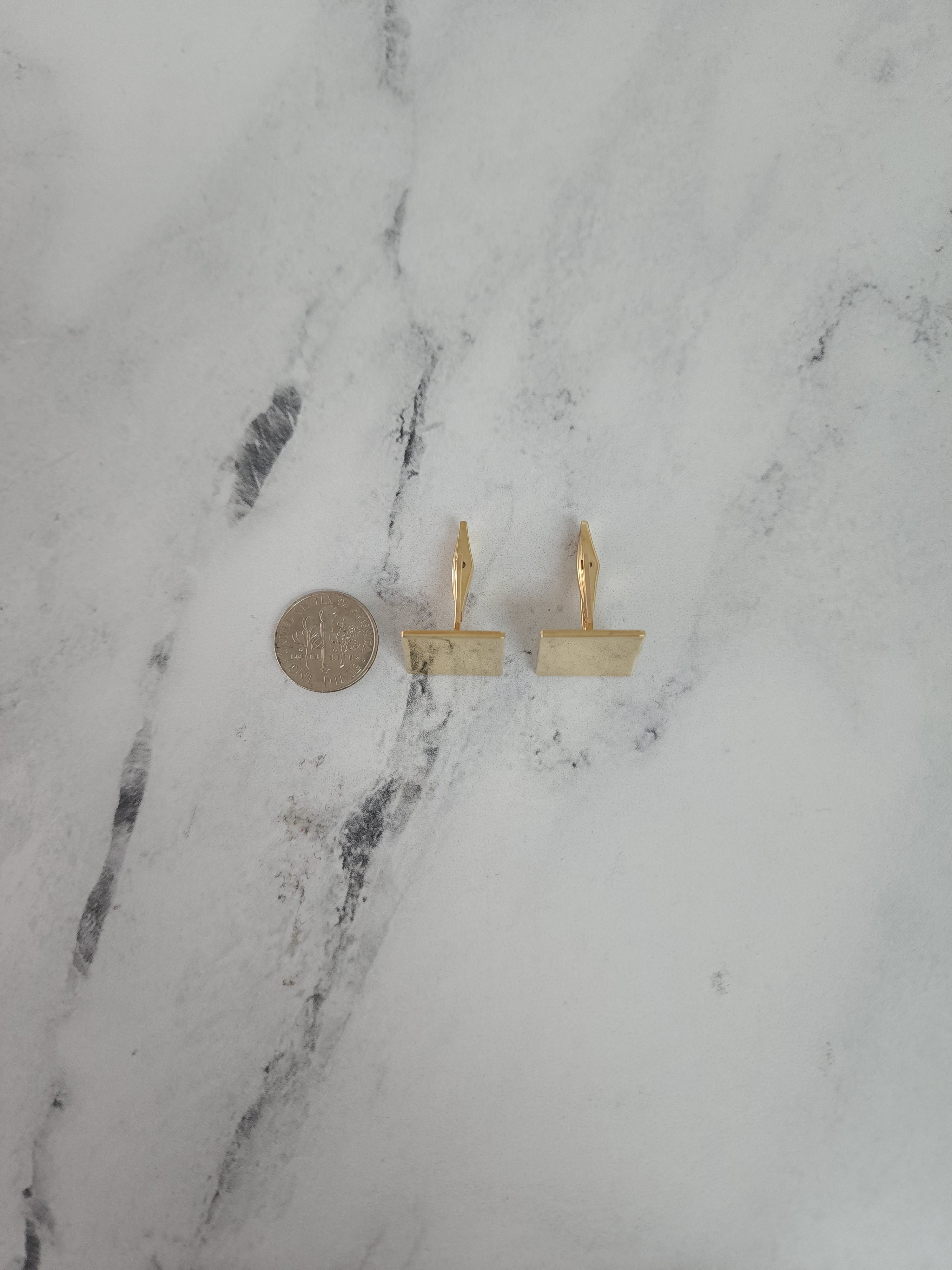 Square Solid Polished 14k Yellow Gold Cuff links