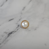 13MM Freshwater Pearl Diamond Halo Ring