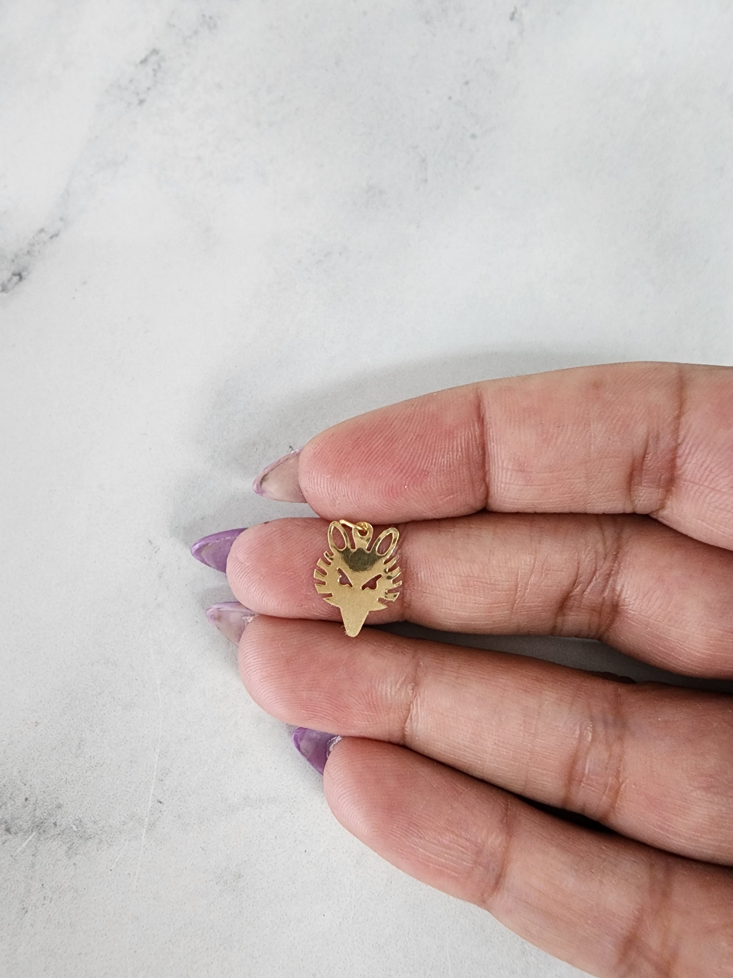 Polished Mini Wolf Head Charm