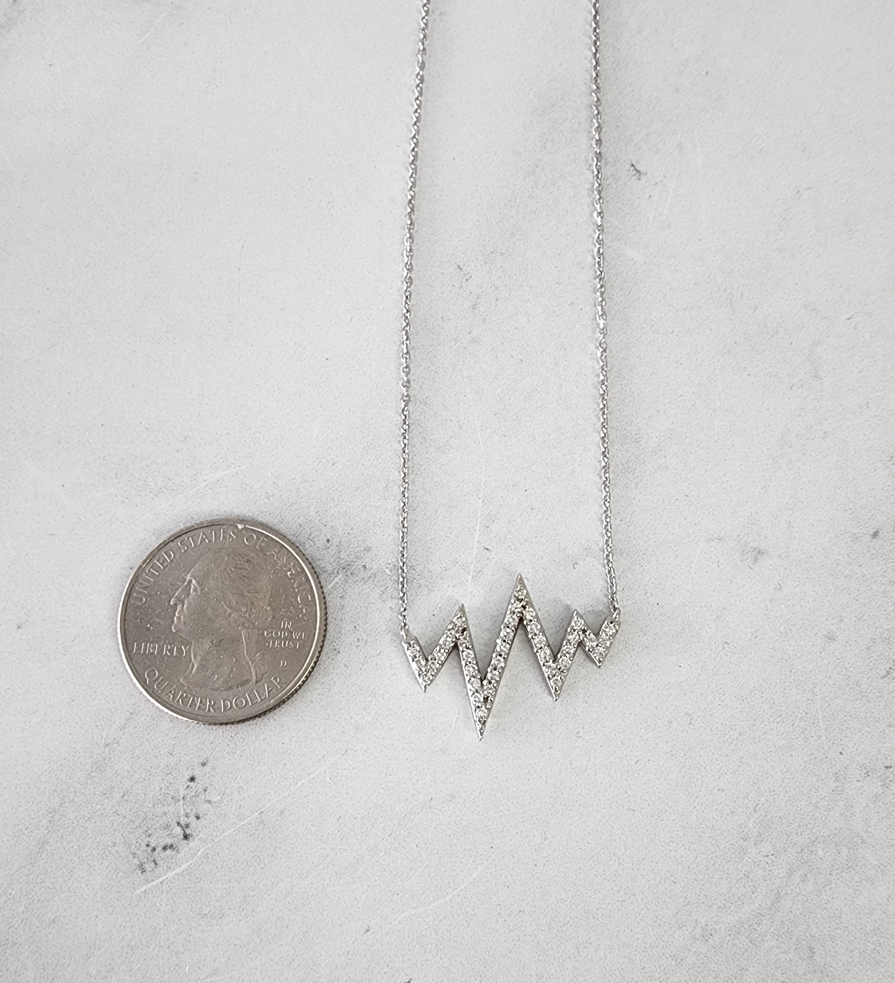 Lightning Bolt or Heartbeat Diamond Statement Necklace