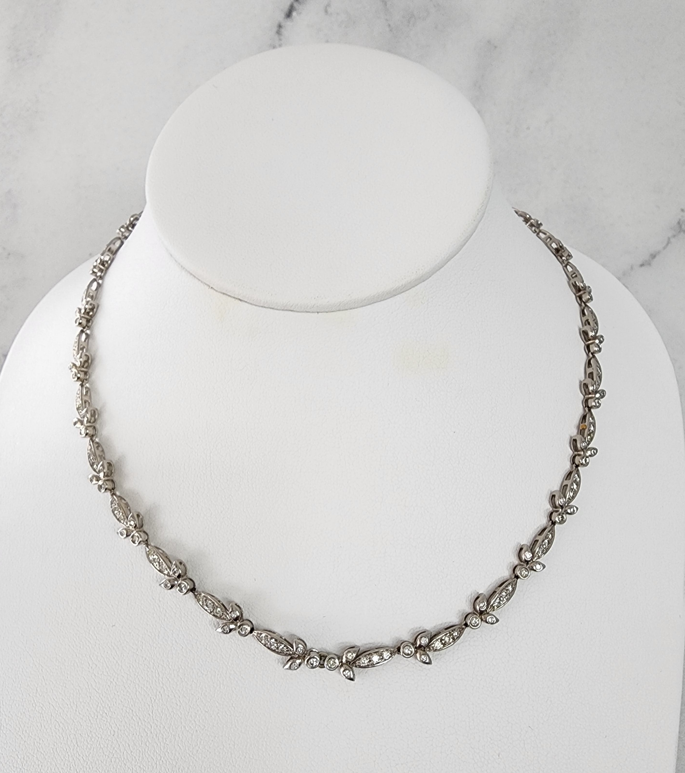 Infinity Diamond Leaf Necklace