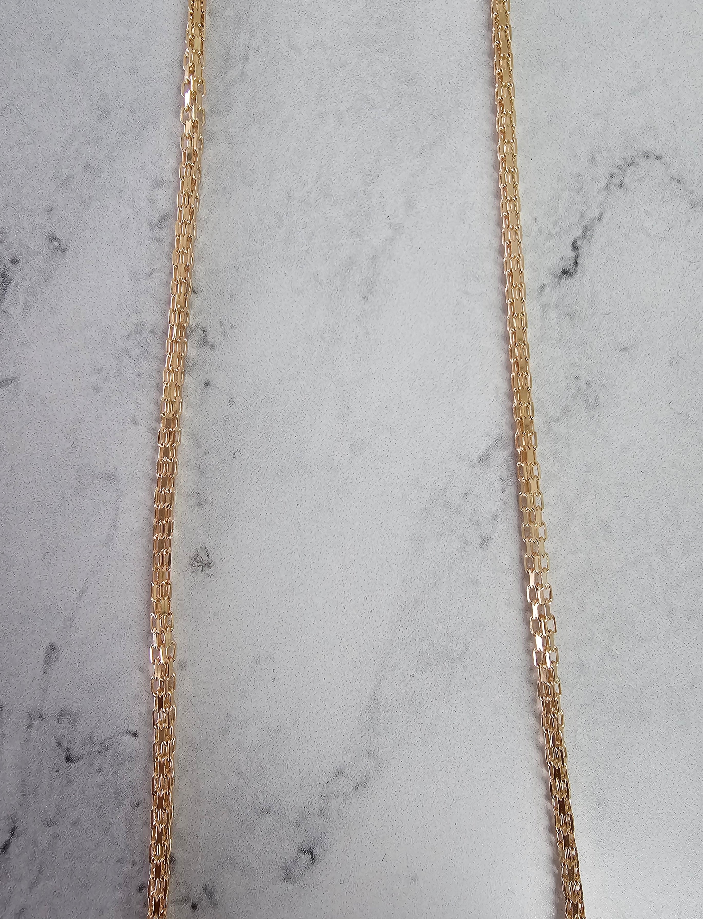 'V' Shaped Baguette Diamond Wheat Necklace