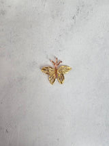 Multi-Tone Gold Butterfly Necklace with Diamond Cuts