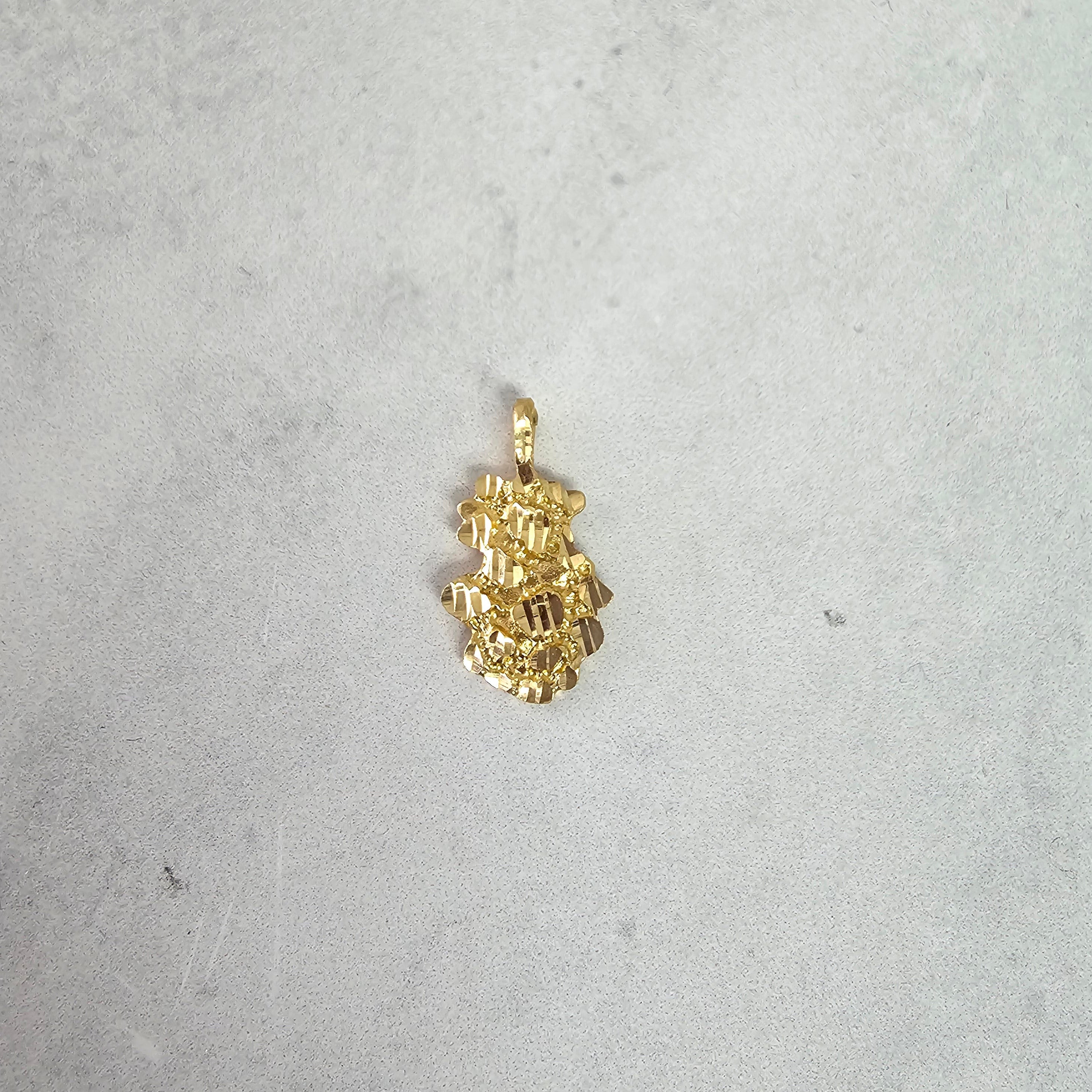 Dainty Small Nugget Charm/Pendant 10k Yellow gold