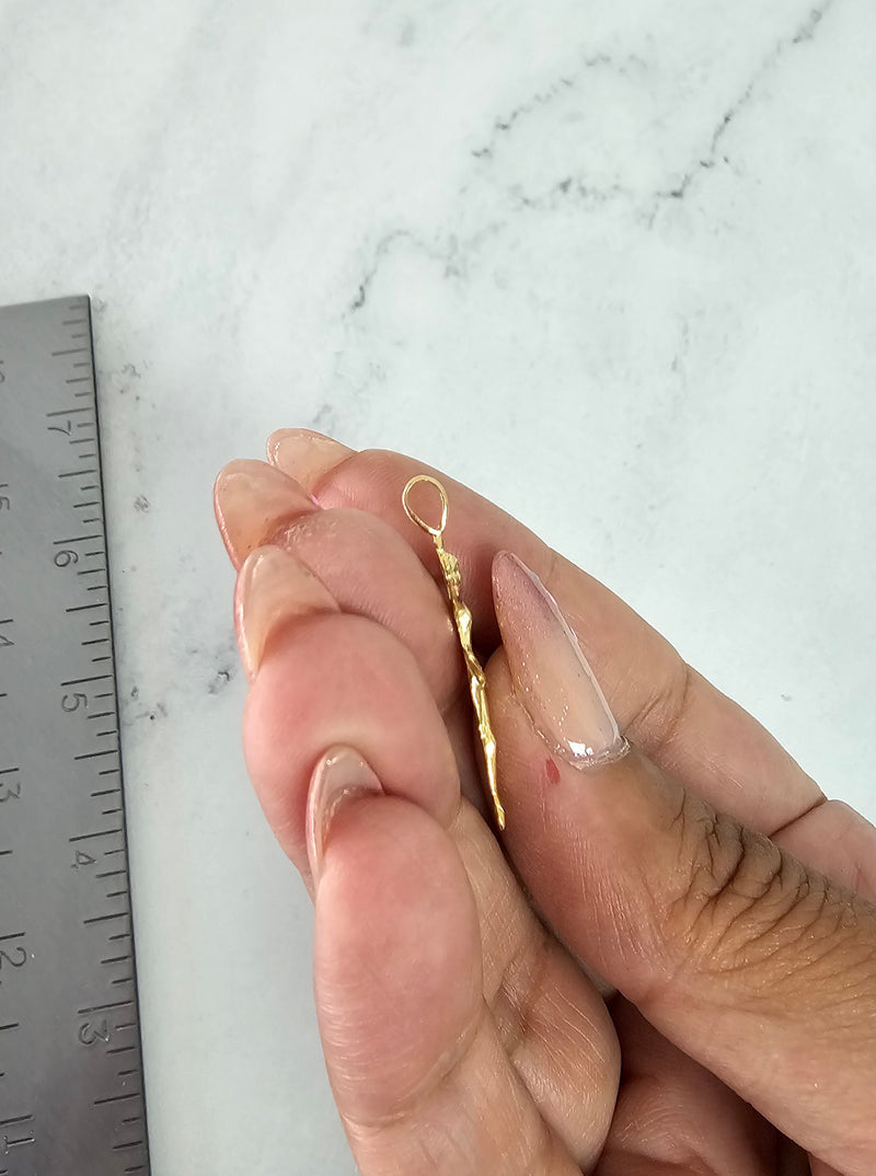 Ballerina Charm/Pendant with Diamond Cuts 14k Yellow Gold