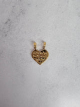 Vintage Best Friend Charm & Friends Apart but Always Together 14k Yellow Gold