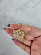 10 Gram Nugget Charm with Diamond Cuts 10K Yellow Gold
