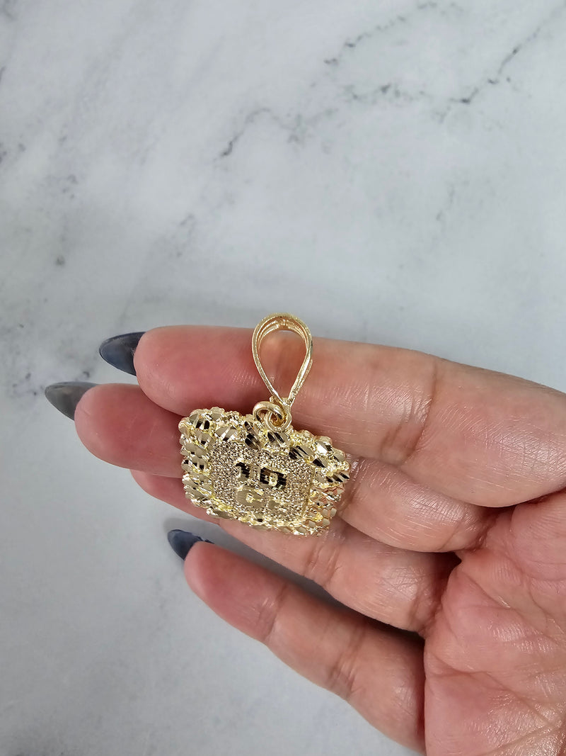 10 Gram Nugget Charm with Diamond Cuts 10K Yellow Gold
