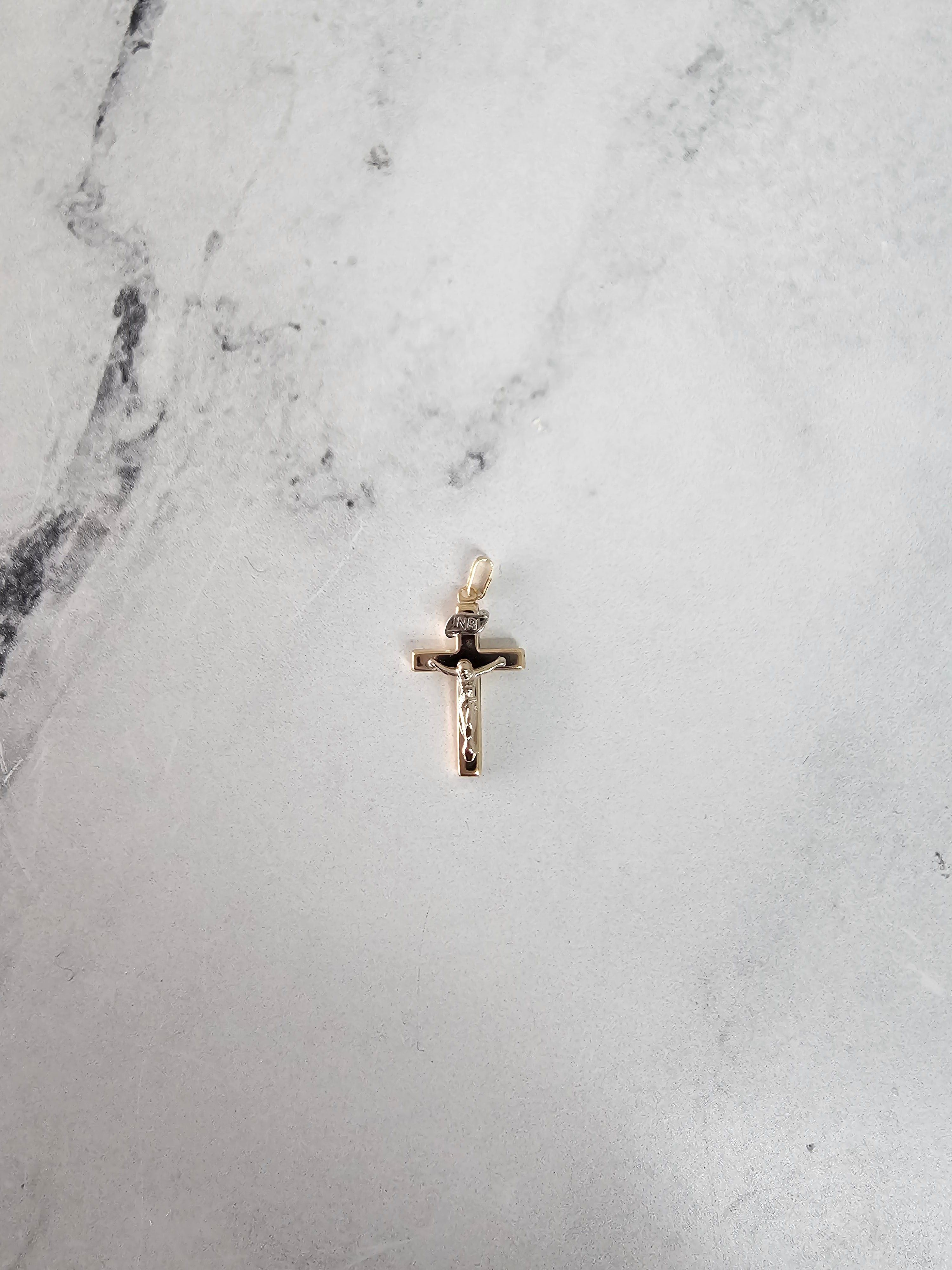 Multi-Toned Gold Crucifix 14k Two-Toned Gold