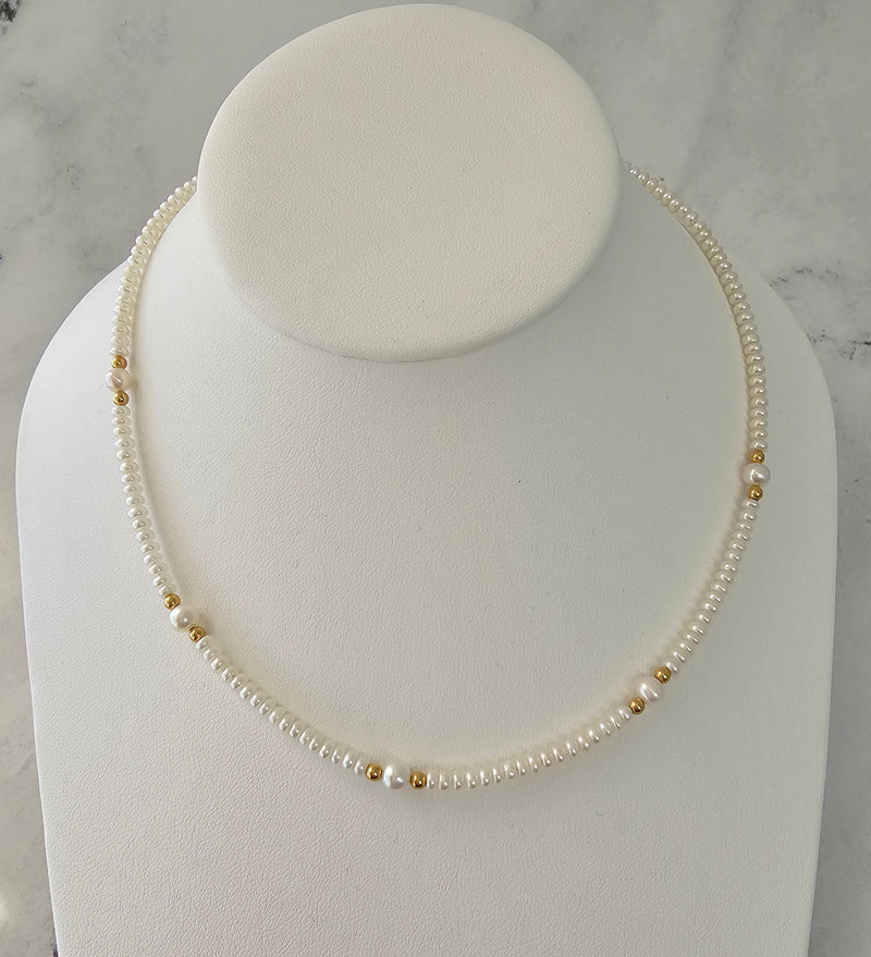 Button Shaped Freshwater Pearl 16" Necklace