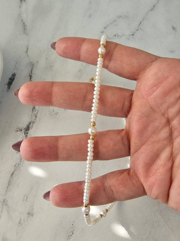 Button Shaped Freshwater Pearl 16" Necklace