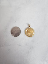American Eagle Lady Liberty Medallion with Rope & Diamond Cut Bezel Necklace