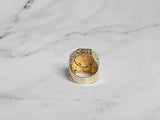 1/10OZ Lady Liberty Coin Ring with Hexagon Bezel & Nugget Band