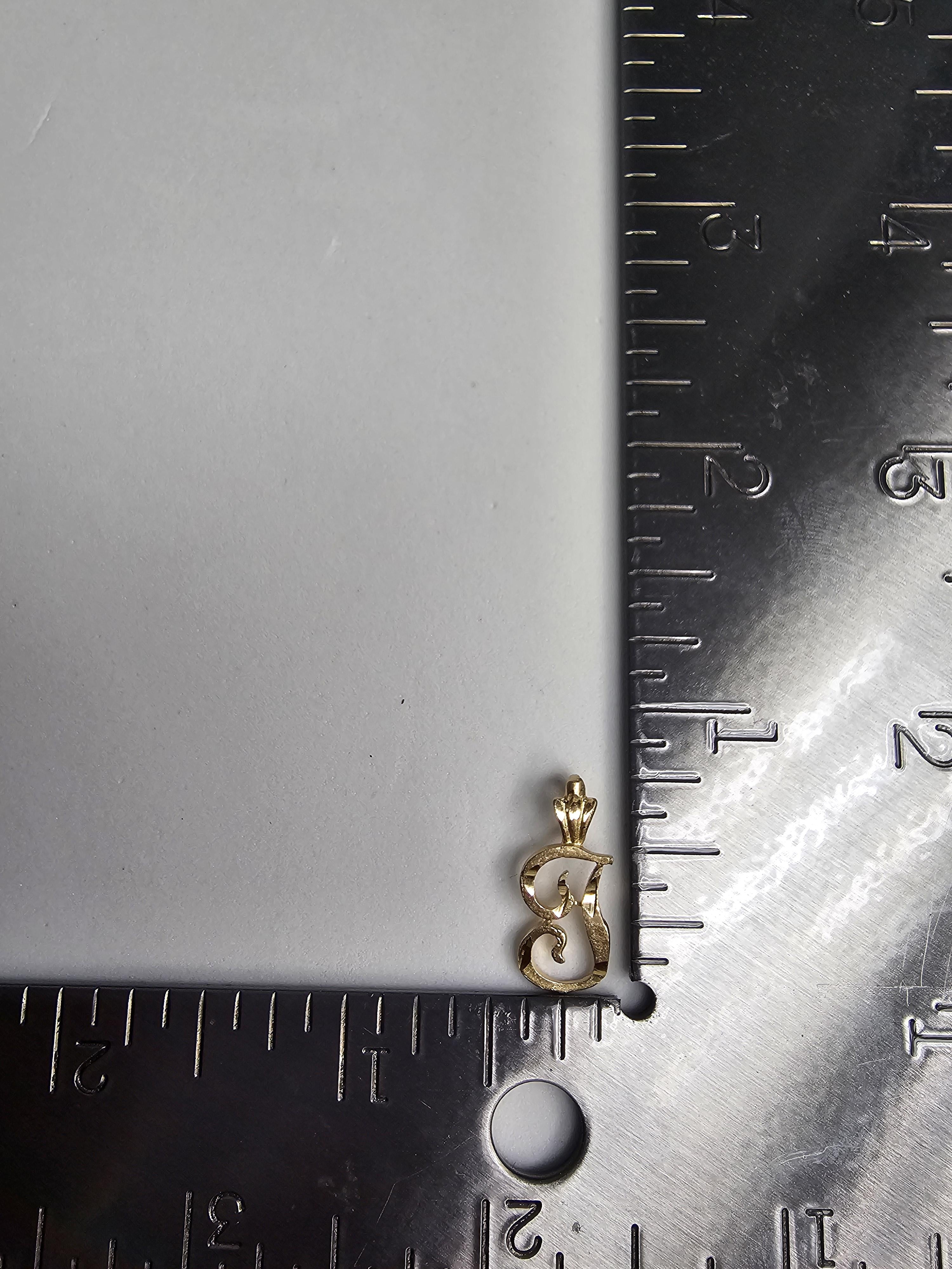 Initial 'J' Gold Necklace  14k Yellow Gold