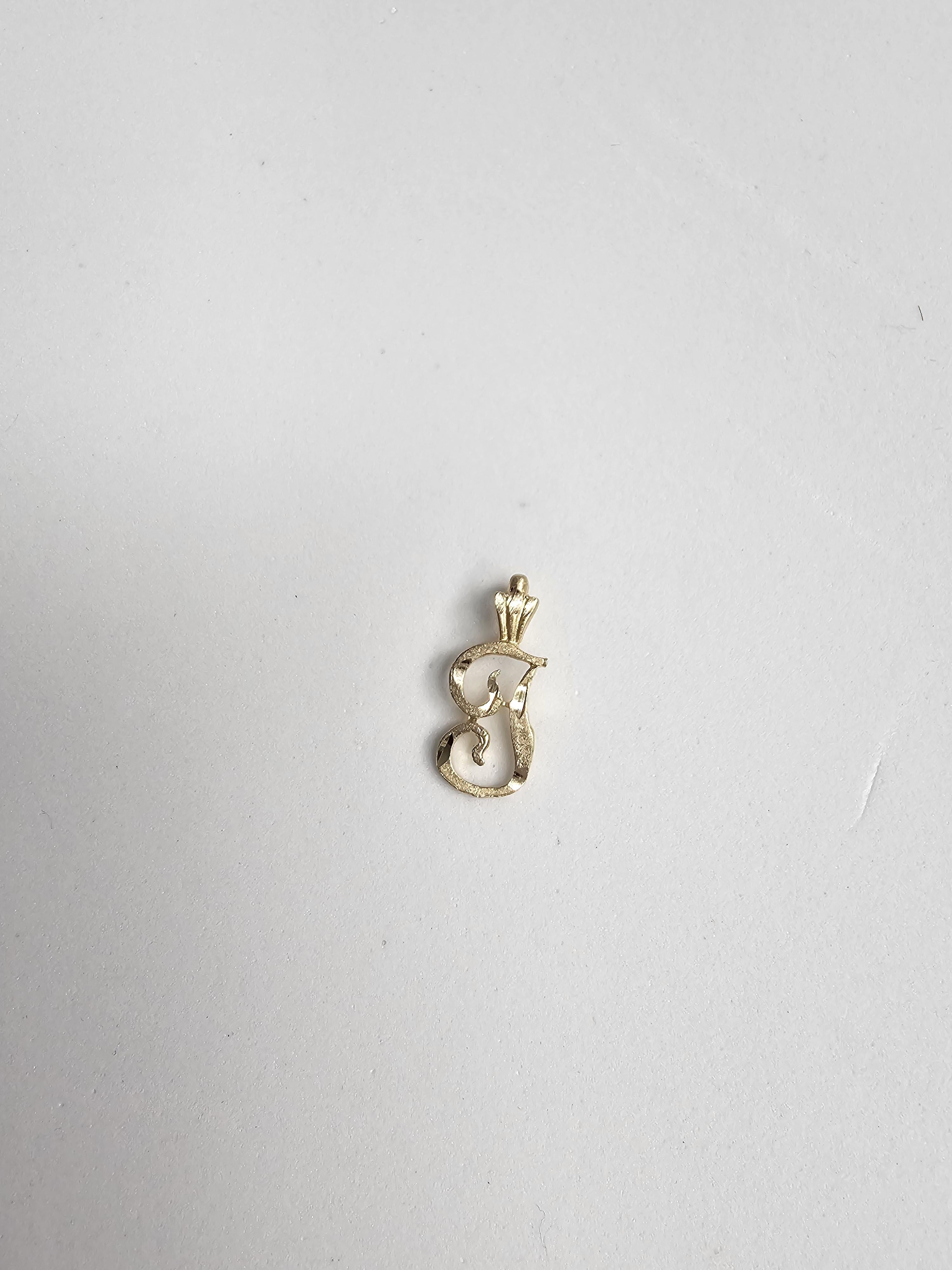 Initial 'J' Gold Necklace  14k Yellow Gold