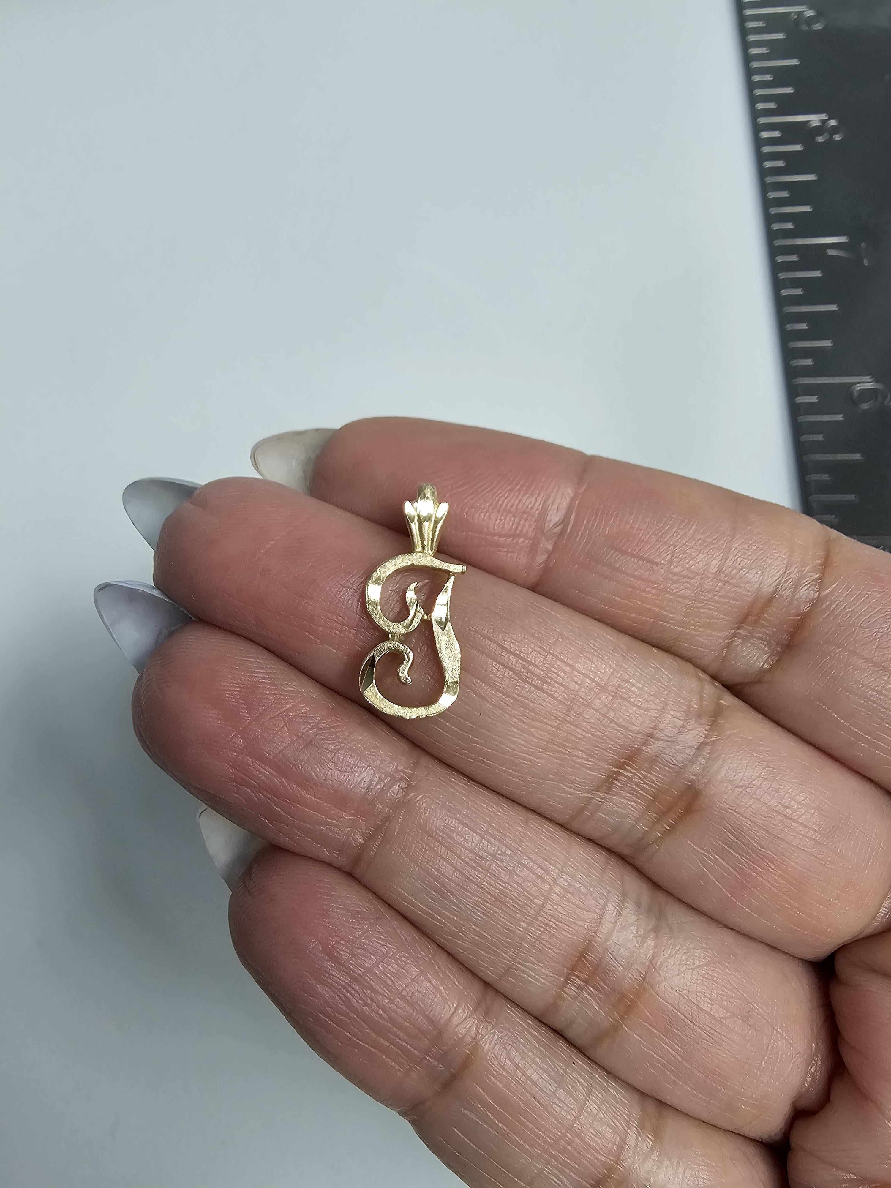 Initial 'J' Gold Necklace  14k Yellow Gold