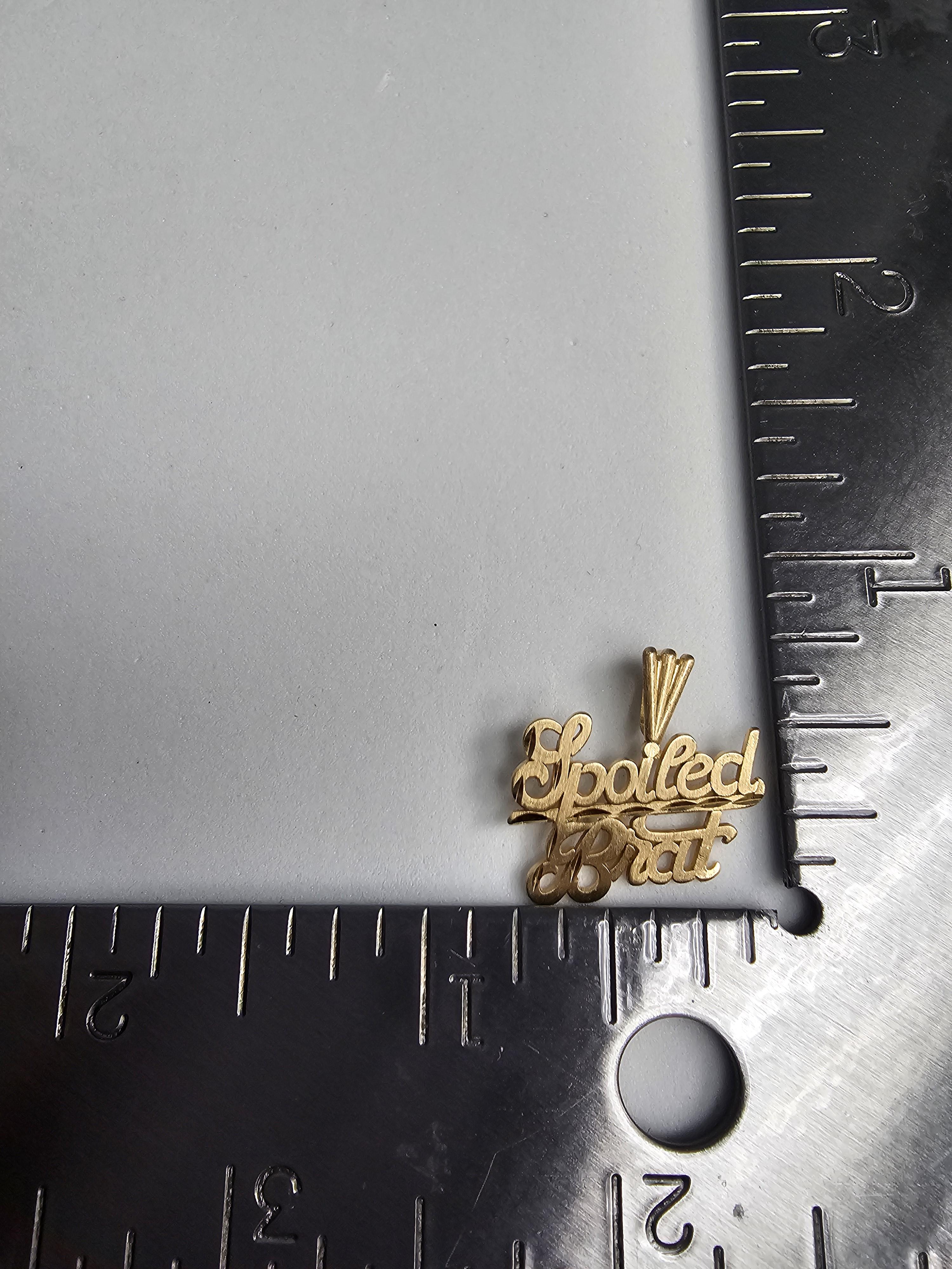 Spoiled Brat in Cursive with Diamond Cut Necklace